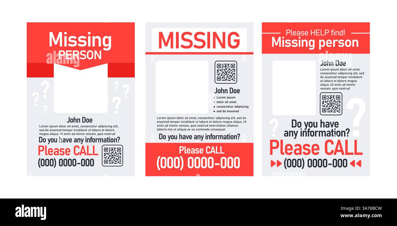 Missing person poster template. Vector illustration Stock Vector Image ...