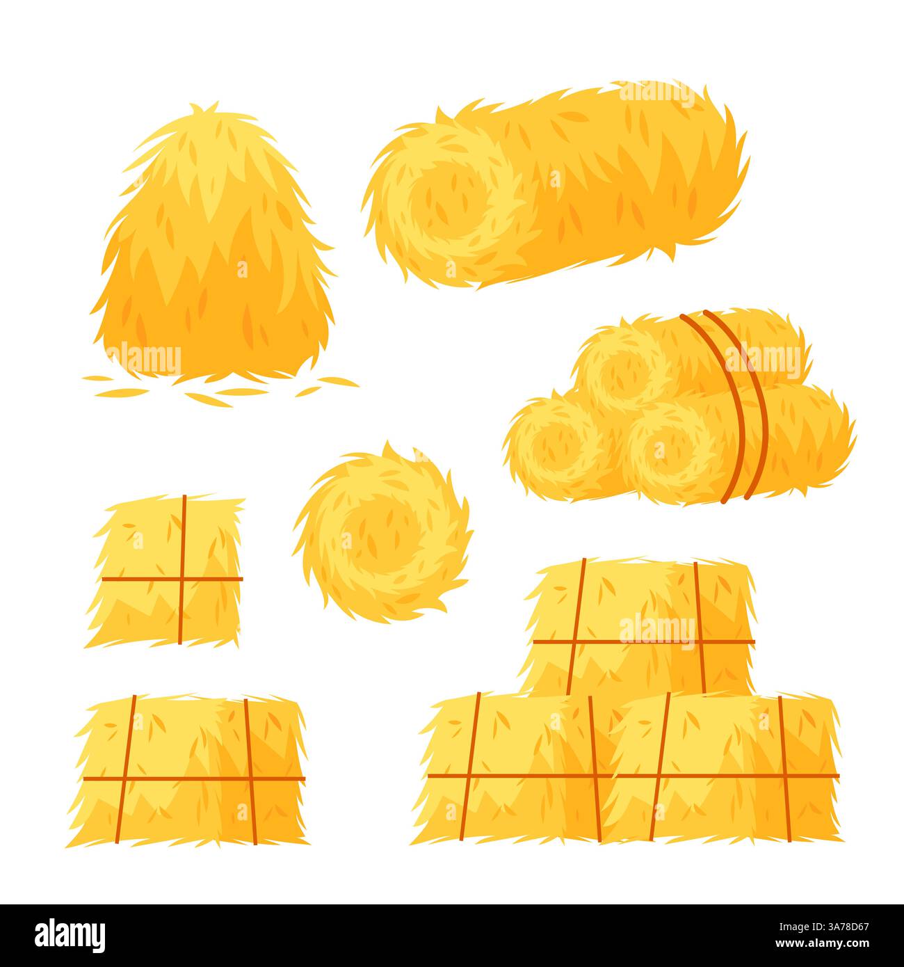 Bale hay pile dried Stock Vector Images - Alamy