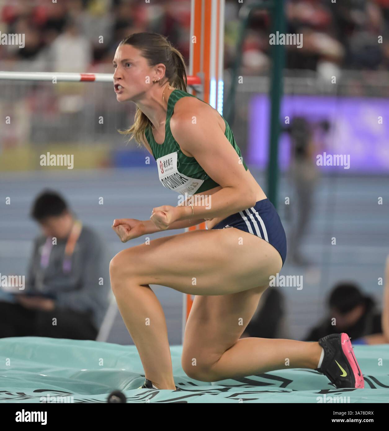 Kate O'Connor of Ireland competing in the high jump pentathlon at the ...