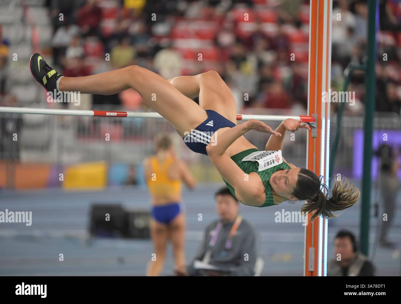 Kate O'Connor of Ireland competing in the high jump pentathlon at the ...