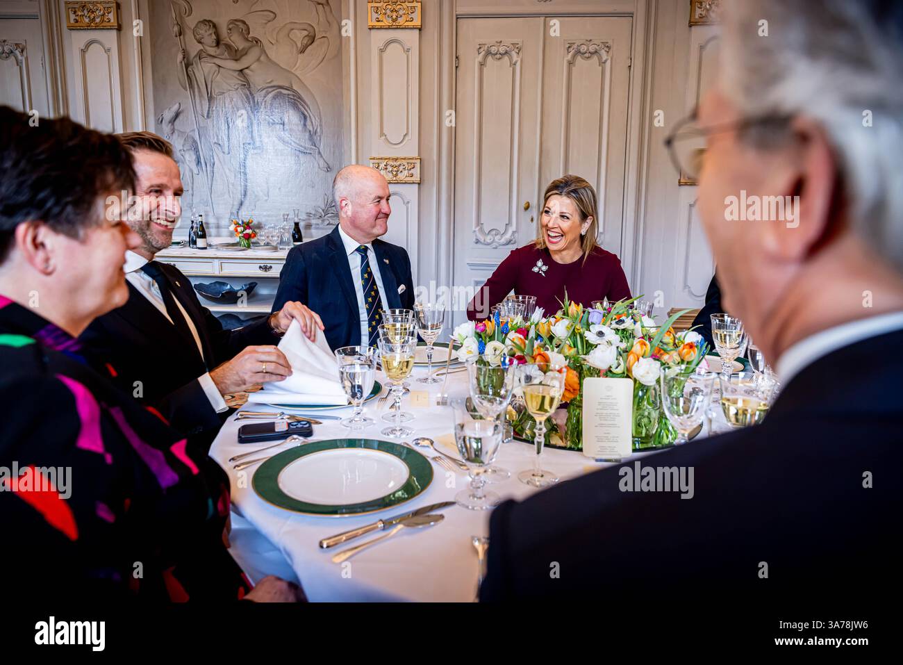Queen Maxima during a lunch at Huis ten Bosch Palace with the circle of ...