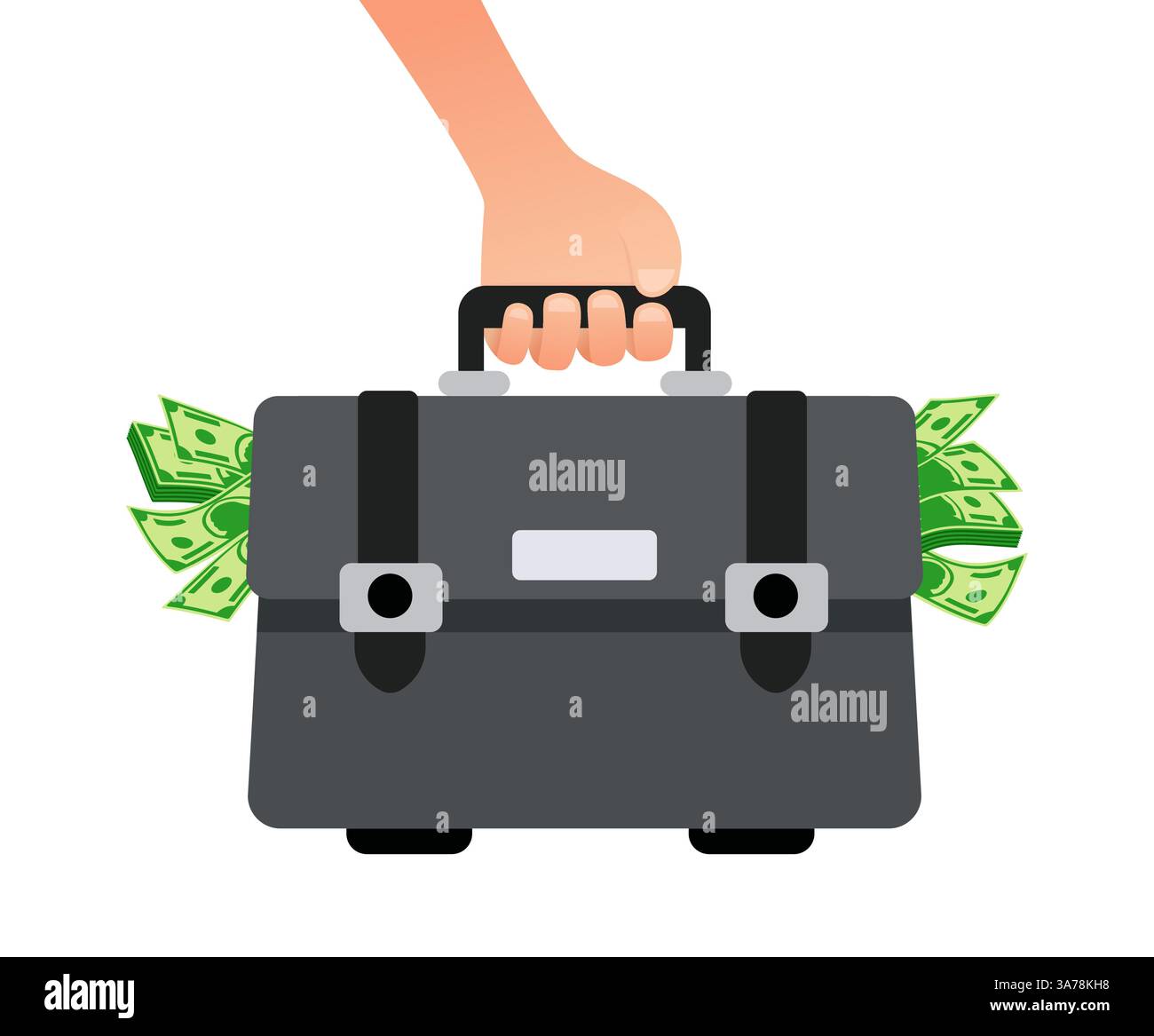 Hand holding briefcase full of money business success concept Stock ...