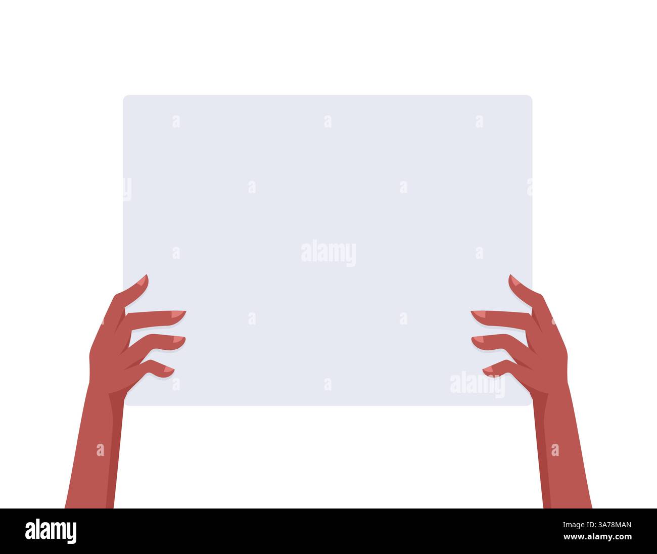 Hands holding blank white vertical banner placard Stock Vector Image ...