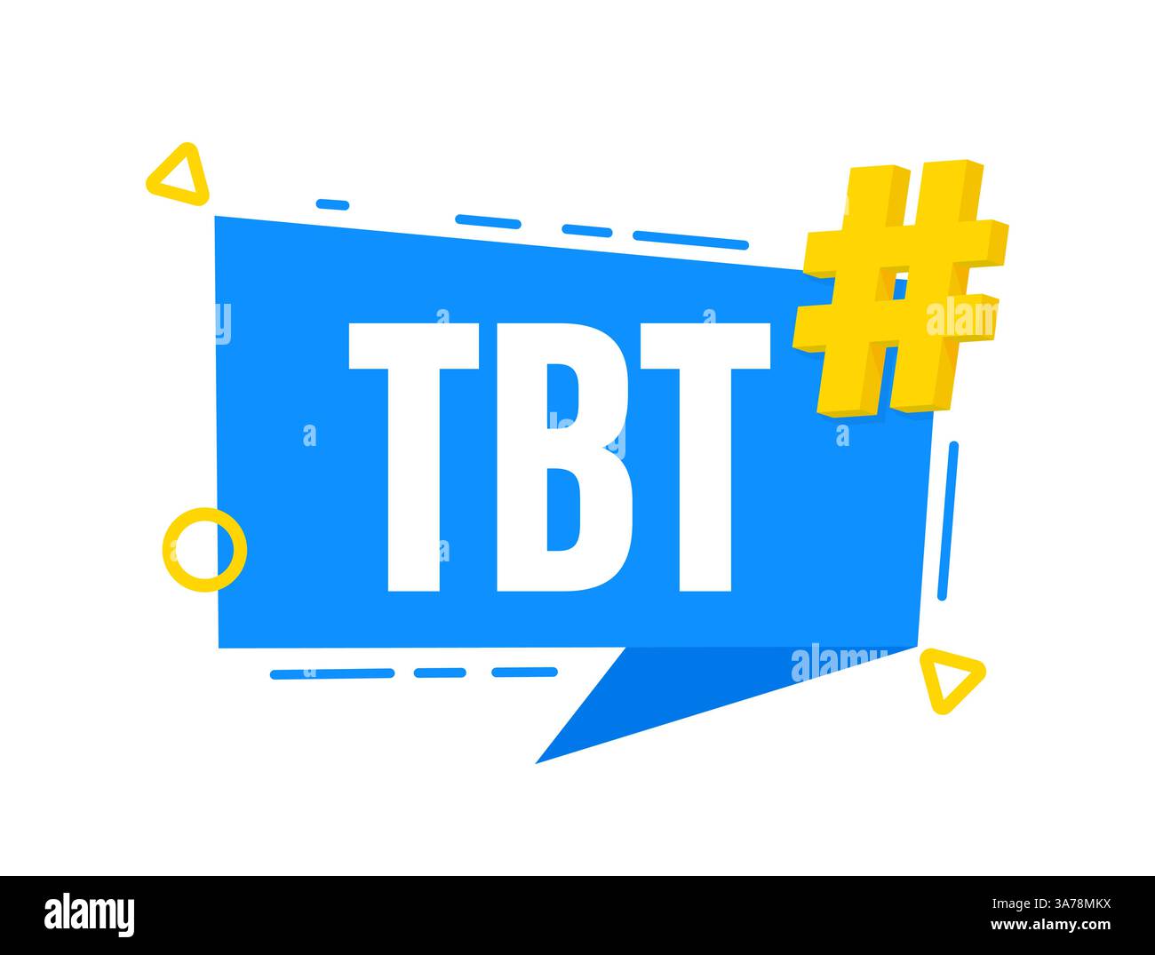 Tbt banner with hashtag icon for social media marketing Stock Vector
