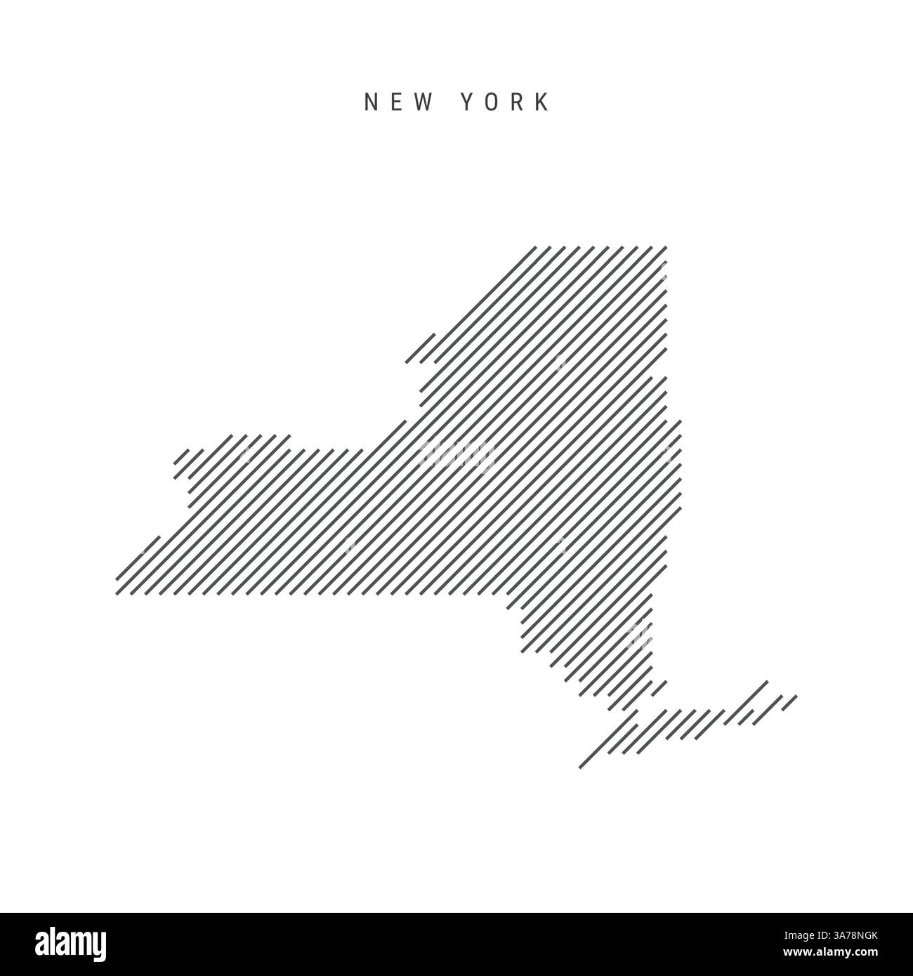 New York map from pattern of black slanted parallel lines. US state map ...