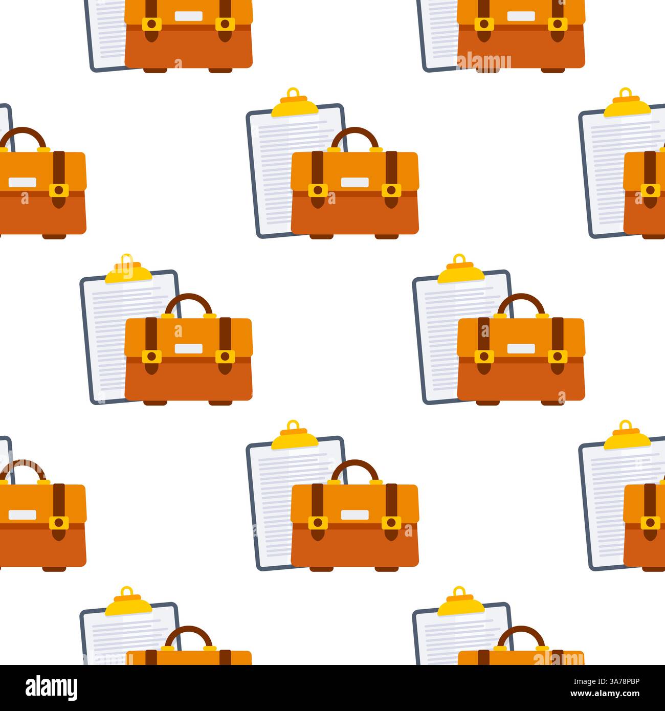 Seamless pattern with briefcase and clipboard representing business management Stock Vector