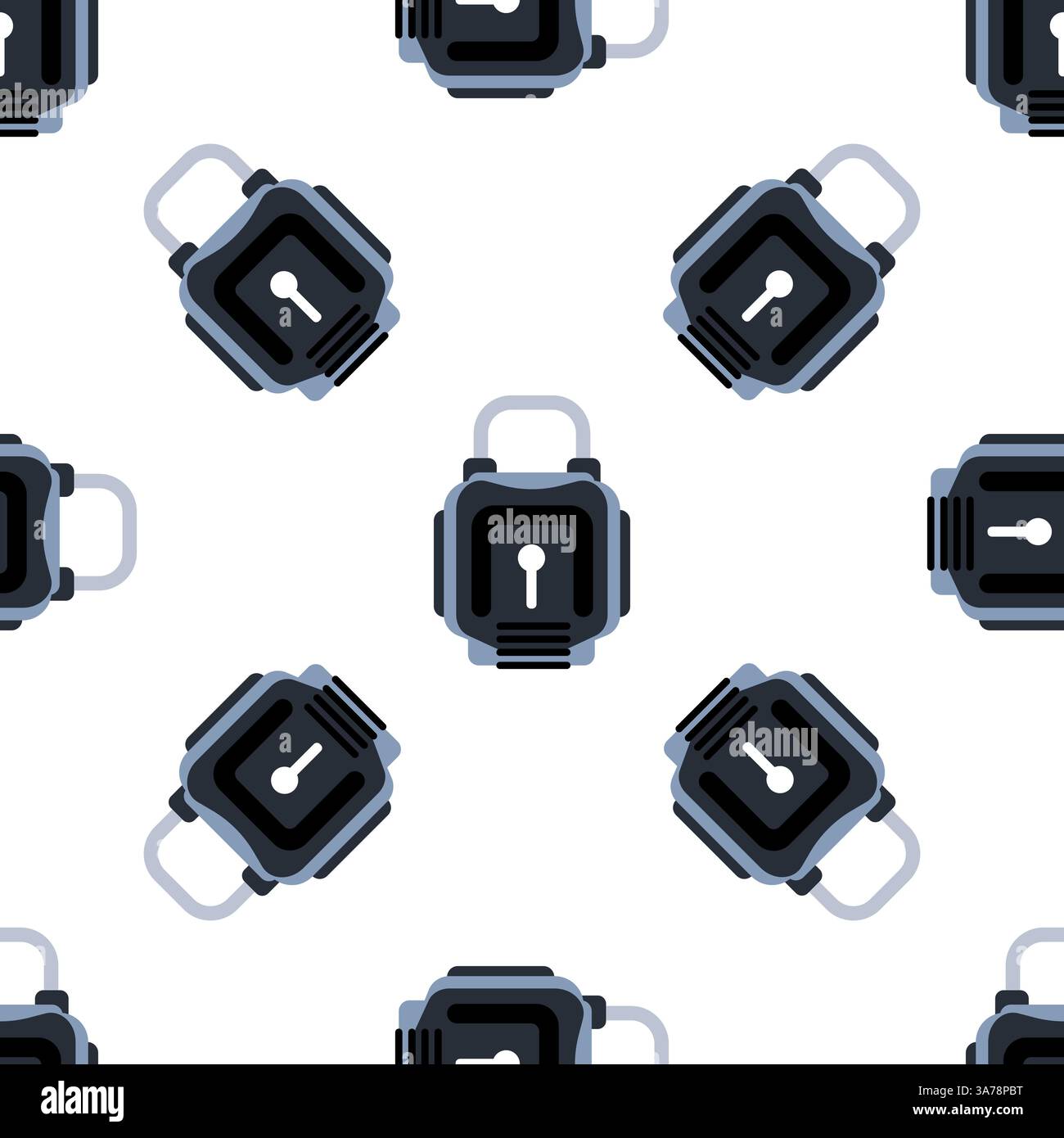 Seamless pattern with closed padlock securing important data Stock Vector