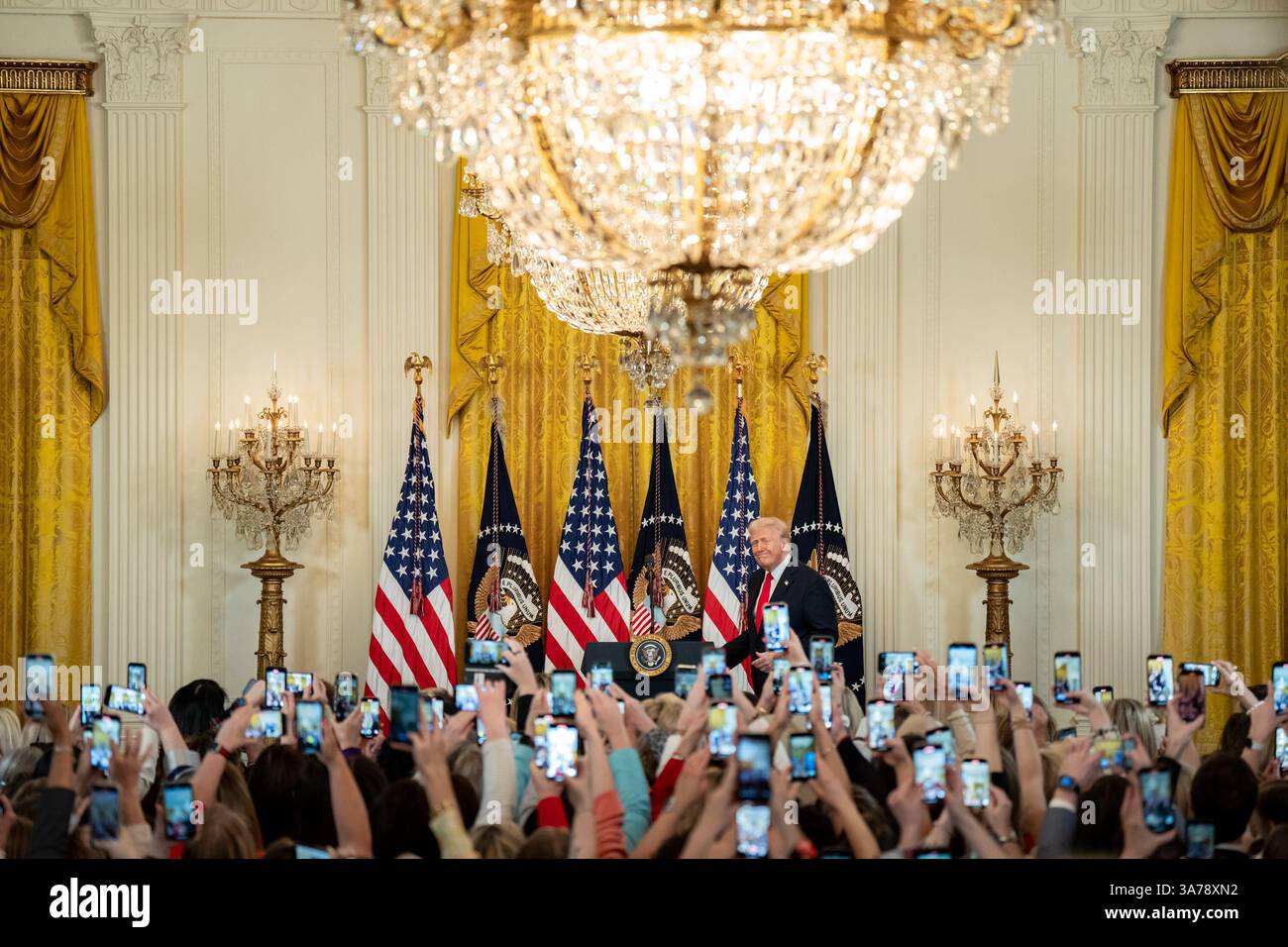 President Donald Trump delivers remarks at an event celebrating Women’s ...