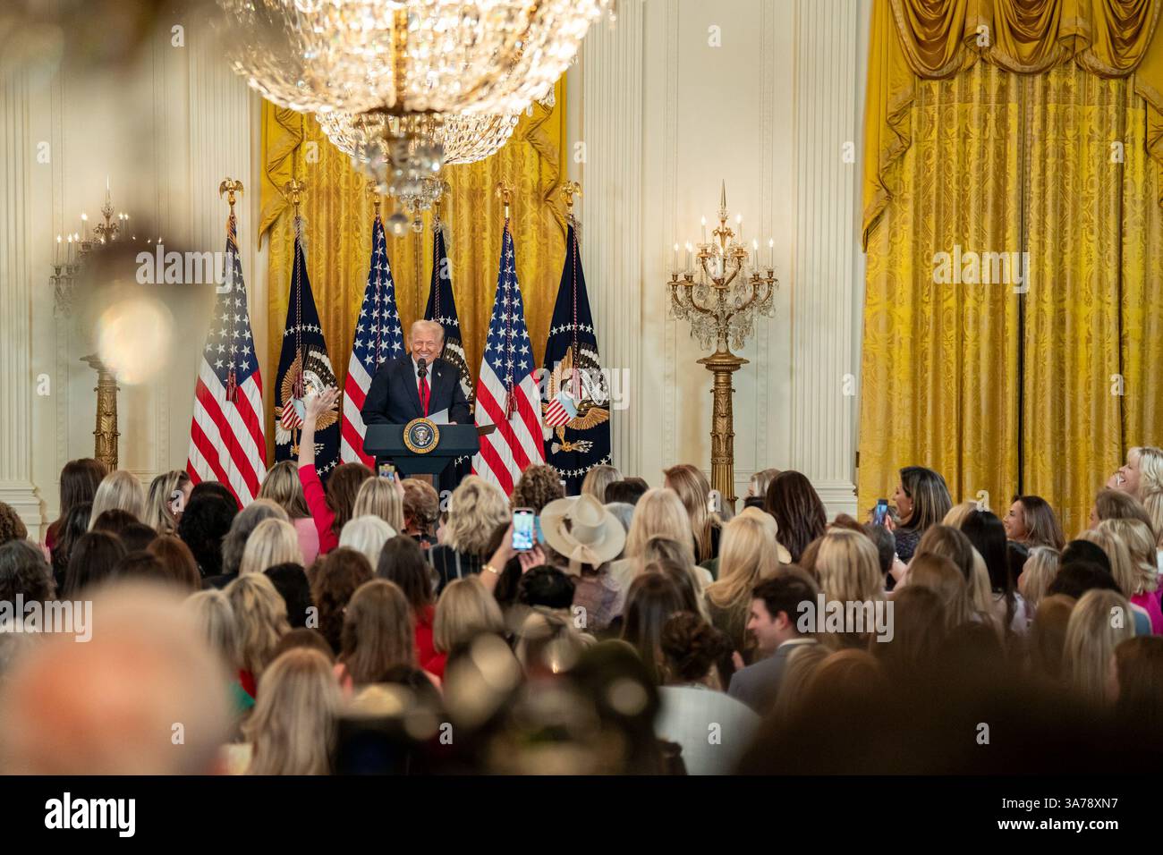 President Donald Trump delivers remarks at an event celebrating Women’s ...