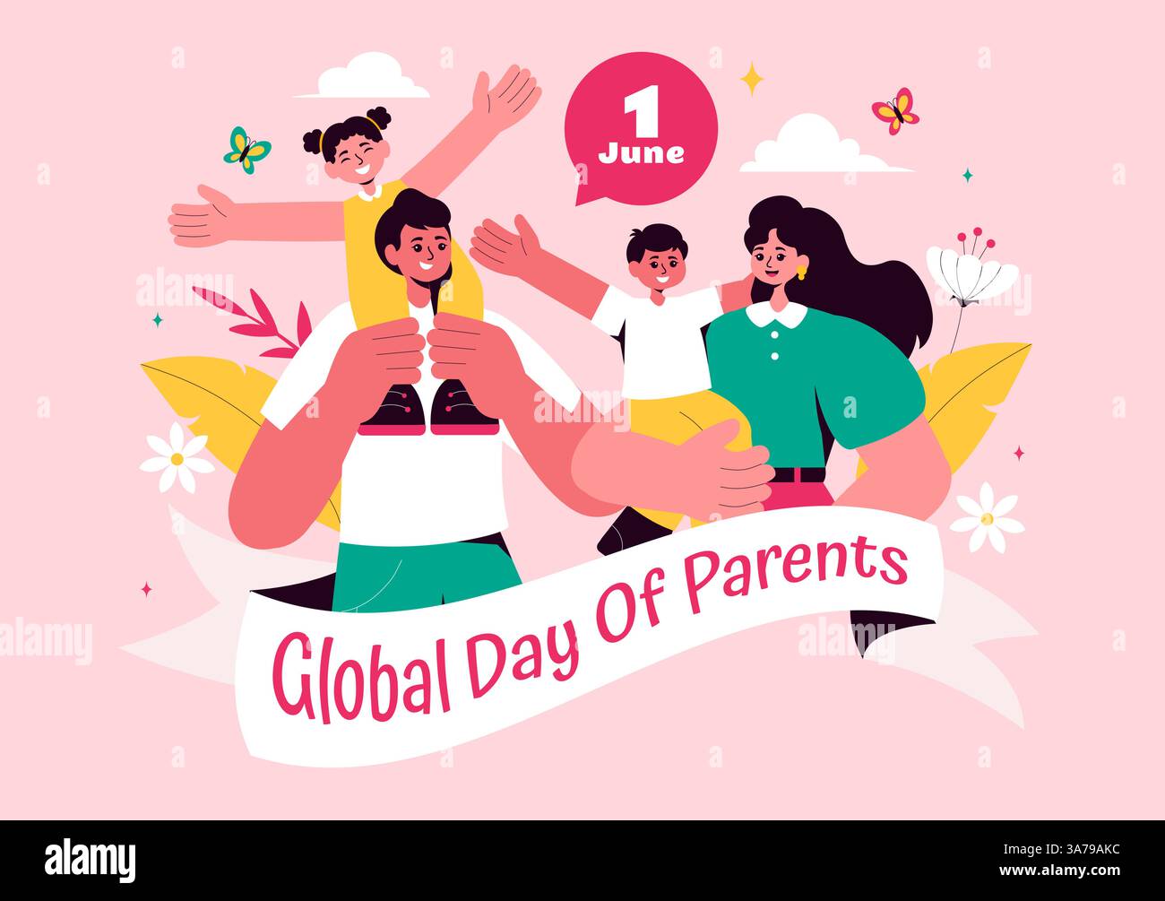 Global Day of Parents Vector Illustration featuring the Importance of ...