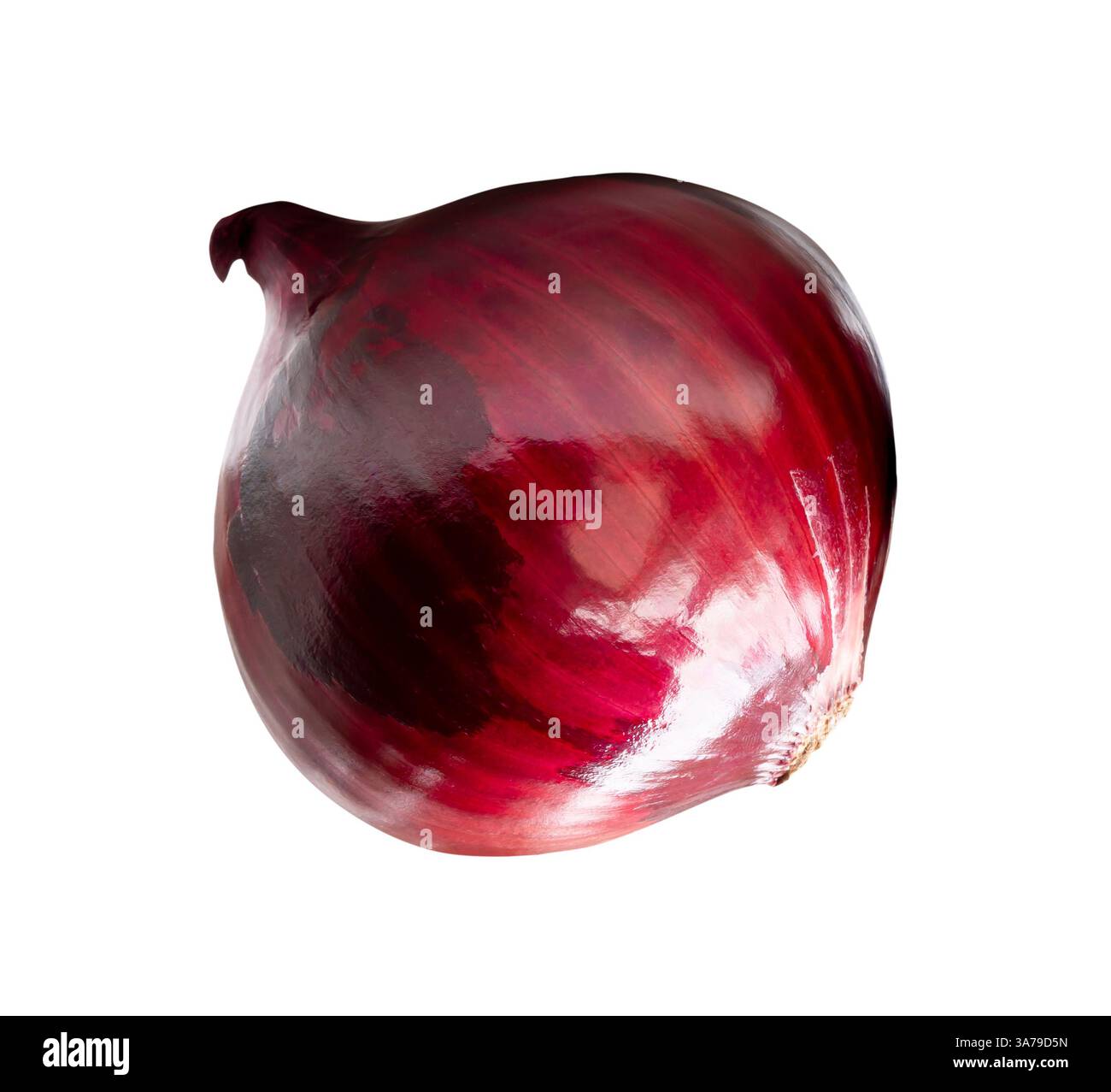 Top view of red or purple onion bulb is isolated on white background ...