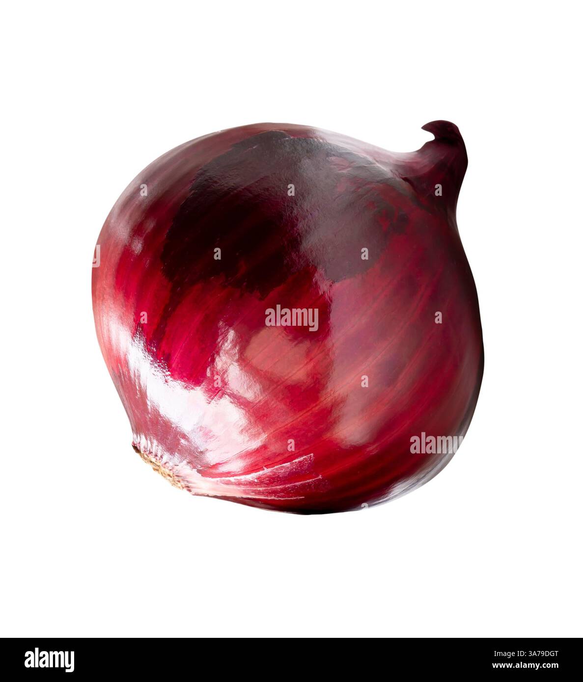 Top view of red or purple onion bulb is isolated on white background ...