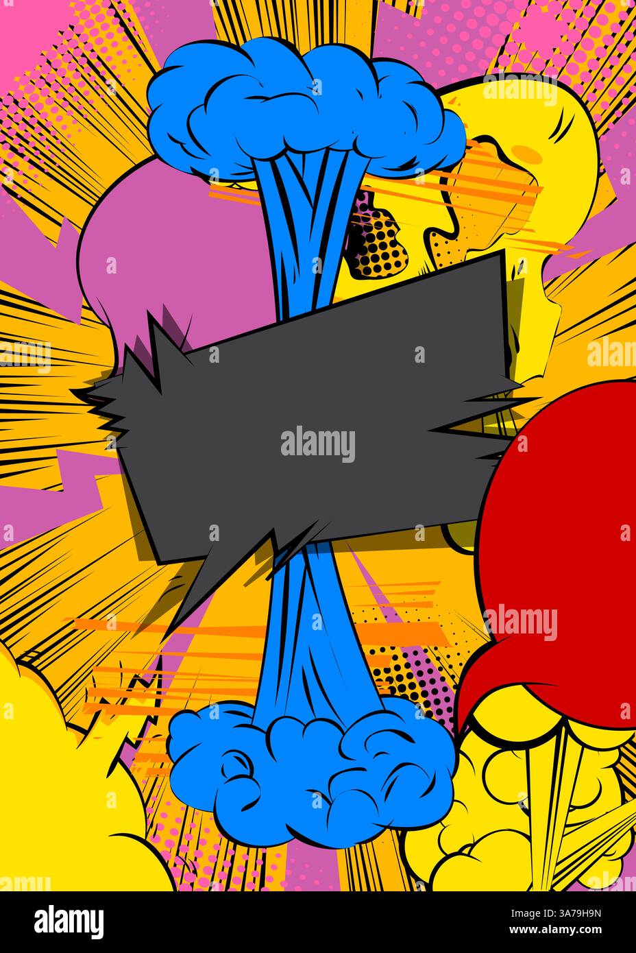 Cartoon background, comic book backdrop. Retro vector comics pop art ...