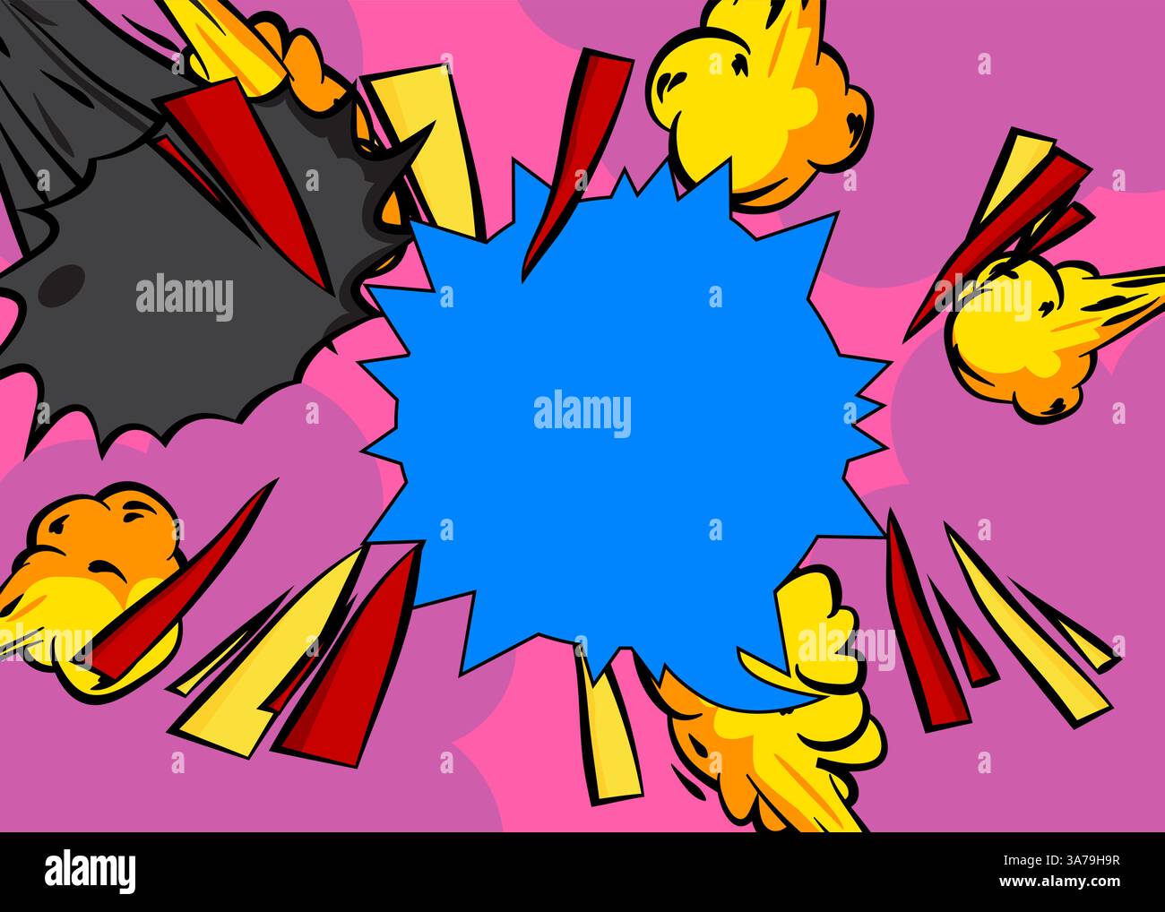 Cartoon background, comic book backdrop. Retro vector comics pop art ...