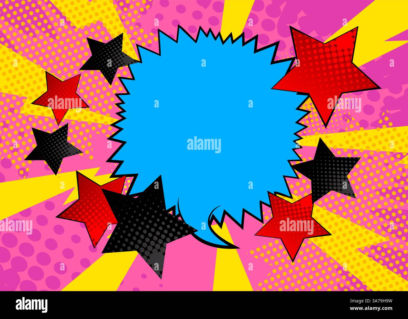 Cartoon background, comic book backdrop. Retro vector comics pop art ...