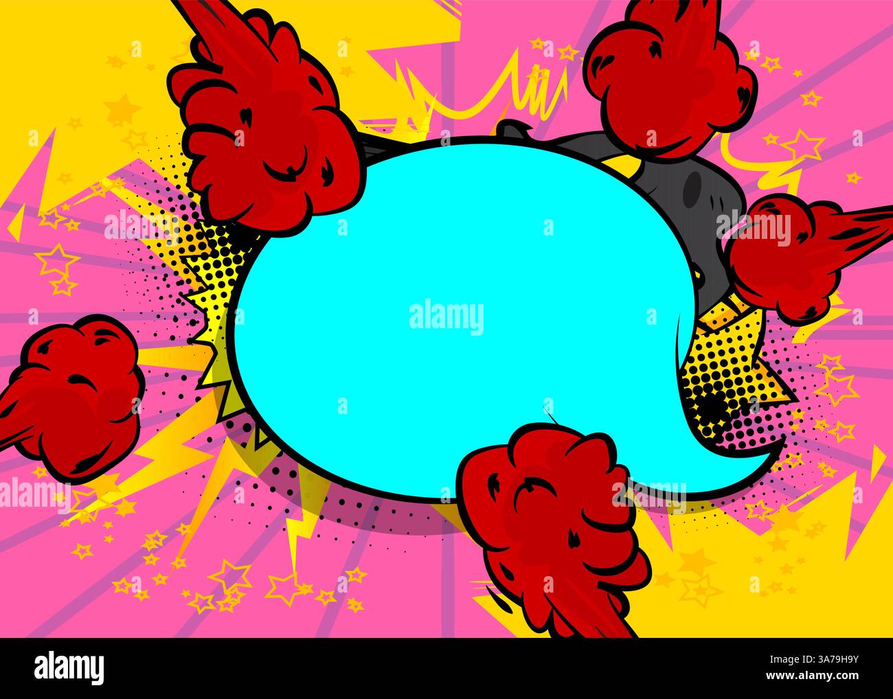 Cartoon background, comic book backdrop. Retro vector comics pop art ...