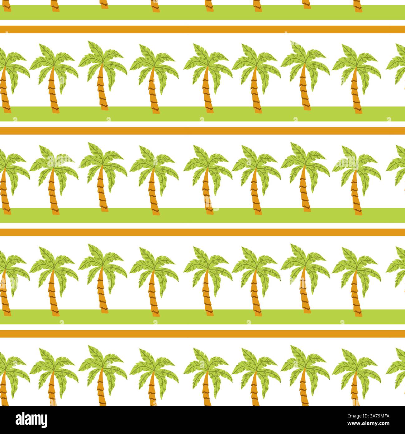 Seamless tropical palm tree pattern with striped background Stock ...