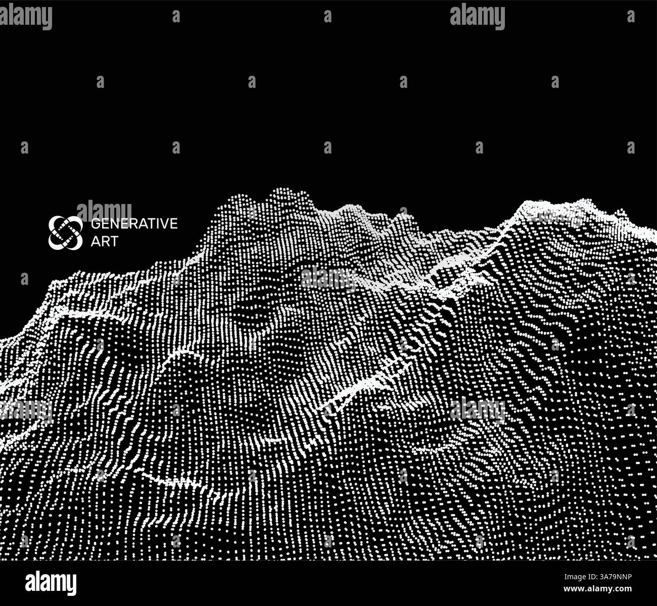 Abstract Vector Landscape Background. Cyberspace Grid. 3d Technology ...
