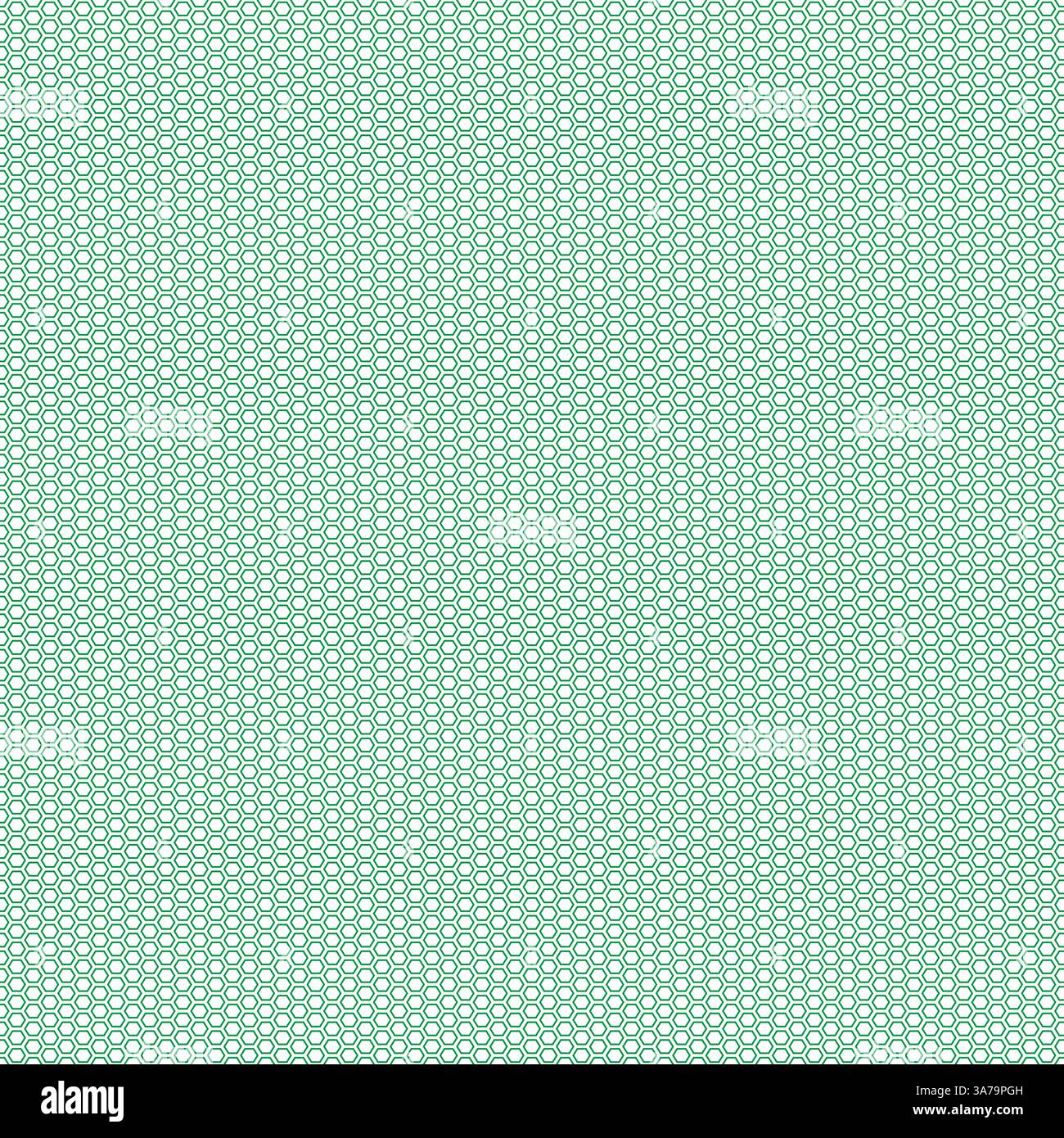 Beautiful seamless green hexagon pattern on white background, wallpaper, texture, web, blog, print or graphic design. Stock Vector