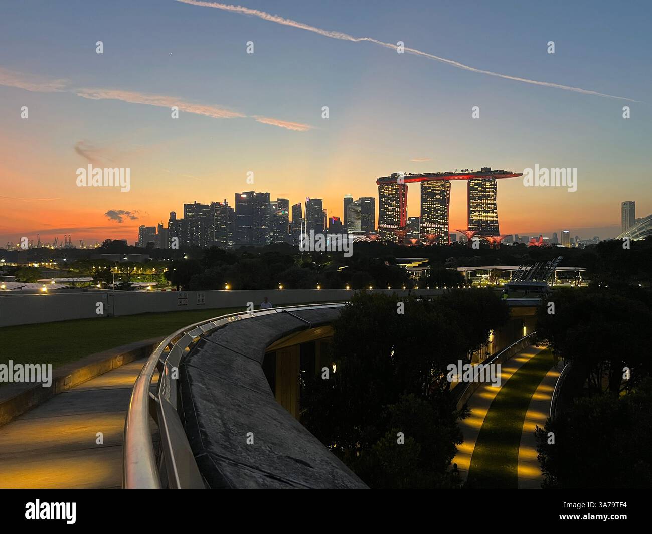 Marina Barrage sunset view - Smartphone Captured Stock Image