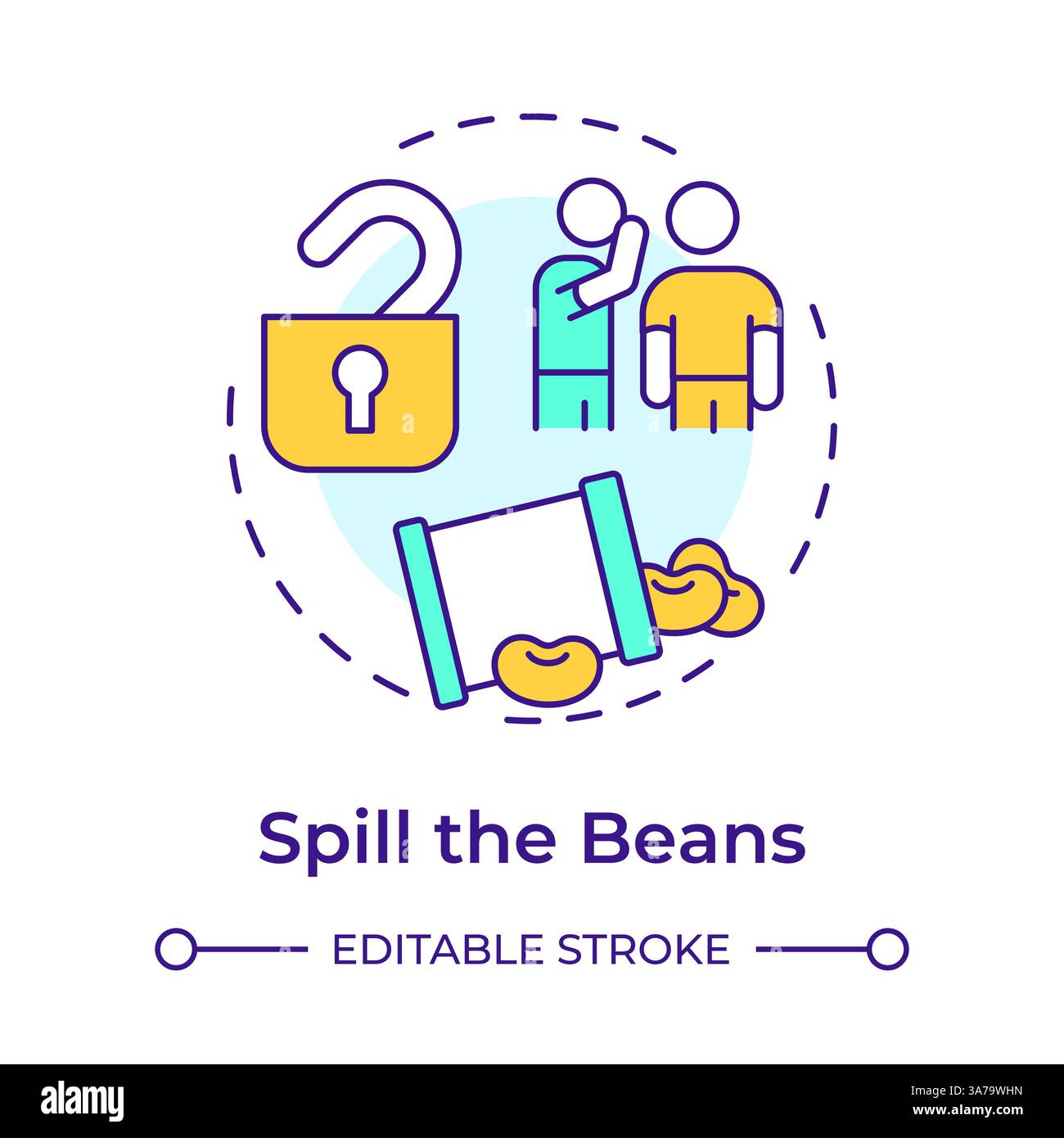 Spill the beans multi color concept icon Stock Vector Image & Art Alamy