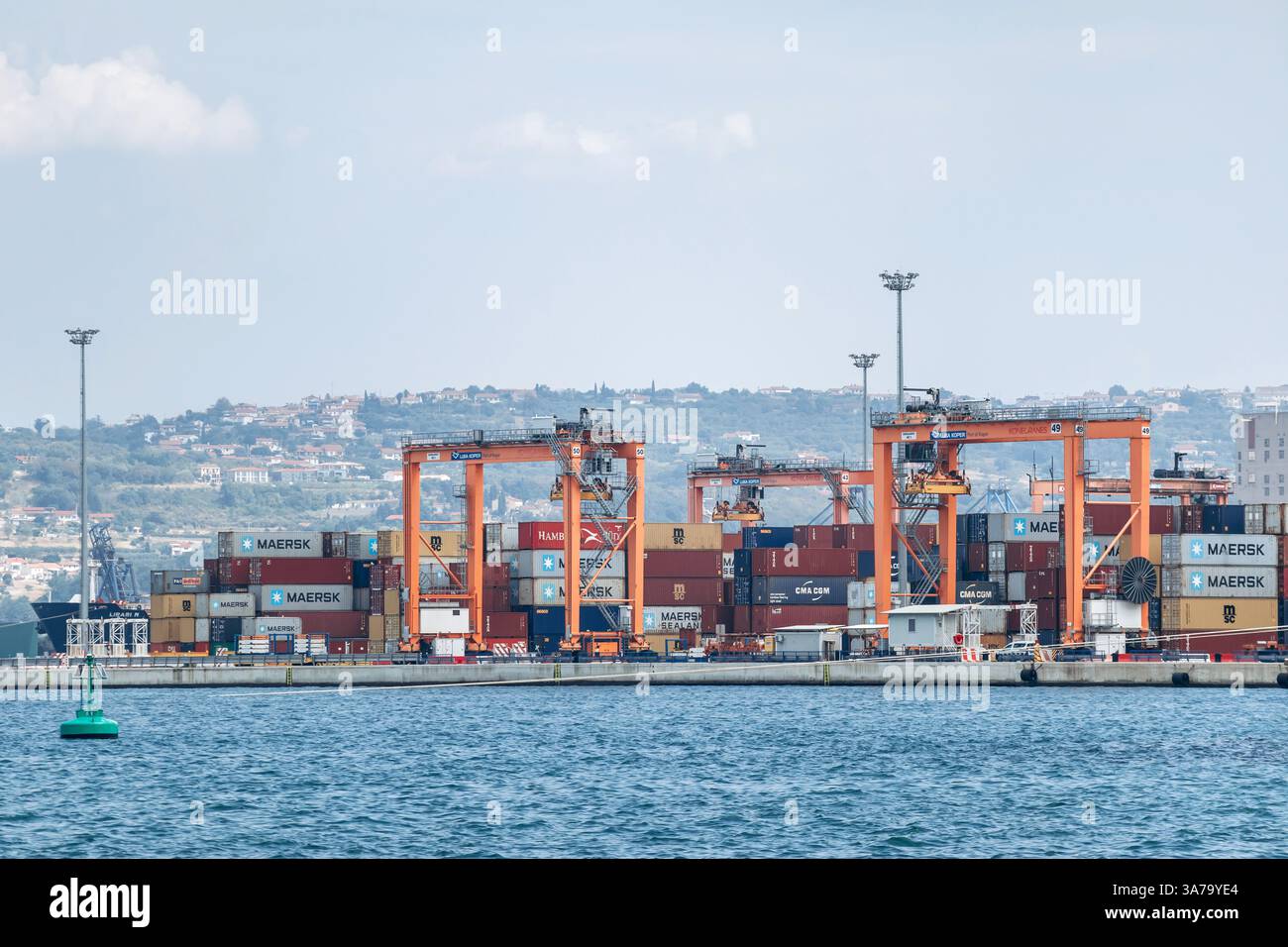 Koper, Slovenia - August 16, 2024: View of the Port of Koper with cargo ...