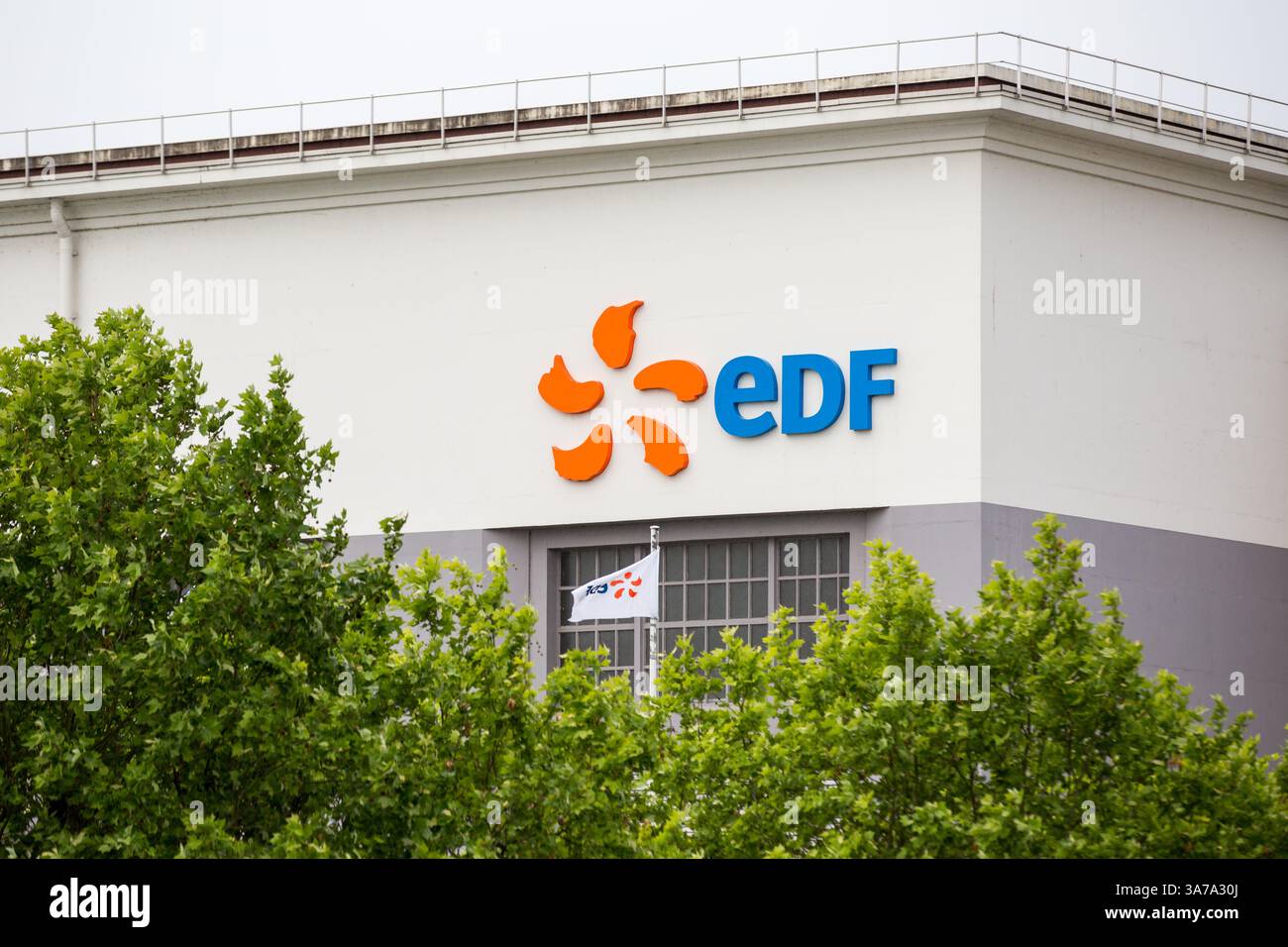 In this photo illustration, EDF (Electricite de France) logo is seen on ...