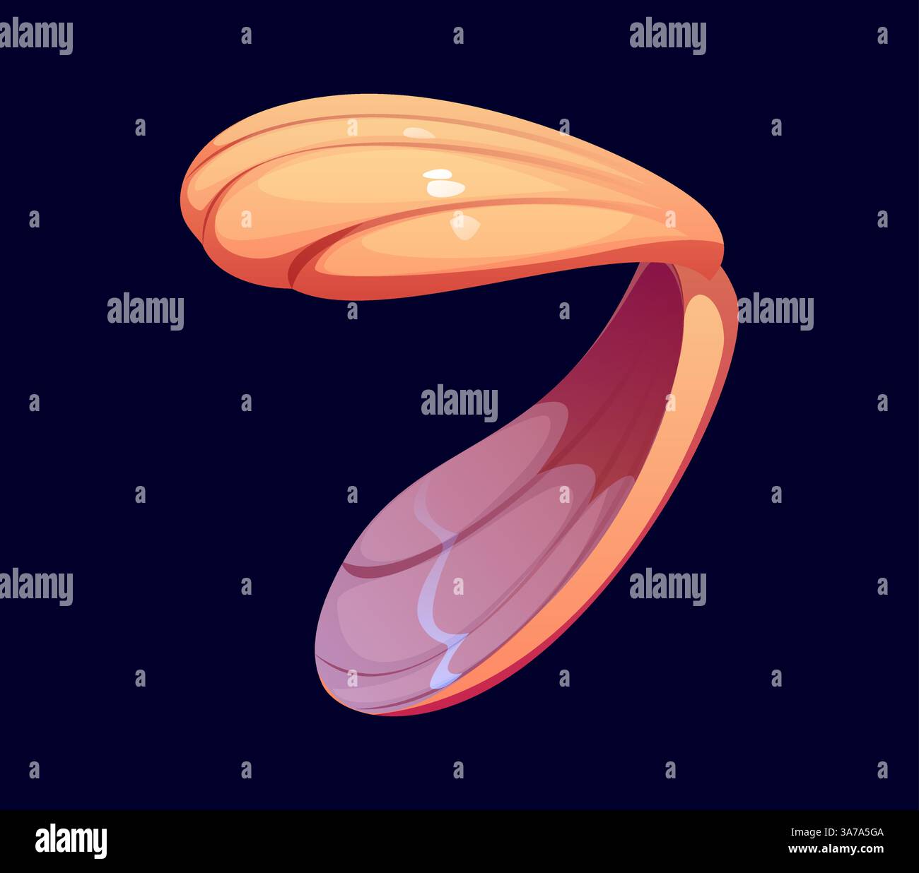 Sea seashell cartoon font digit 7 seven. Ocean shell cartoon math ...