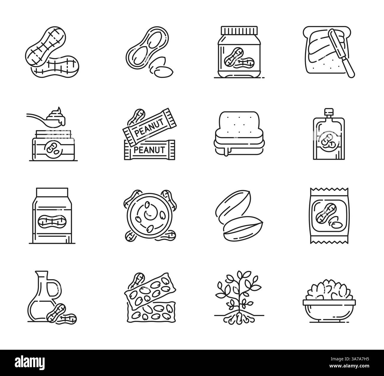 Set ingredient icons nutrition Black and White Stock Photos & Images ...