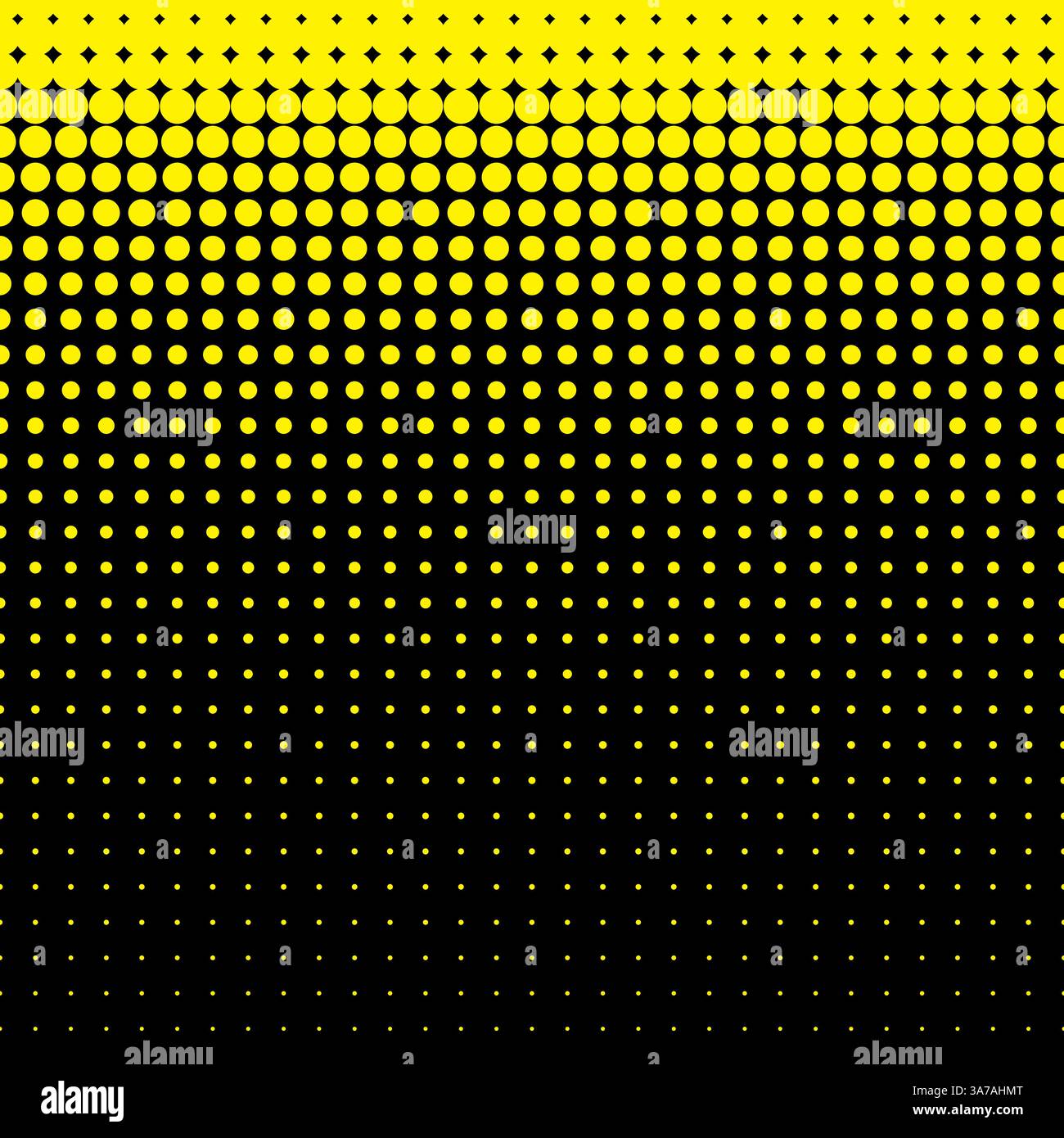 Beautiful seamless vector yellow dotted pattern on black background. Stock Vector