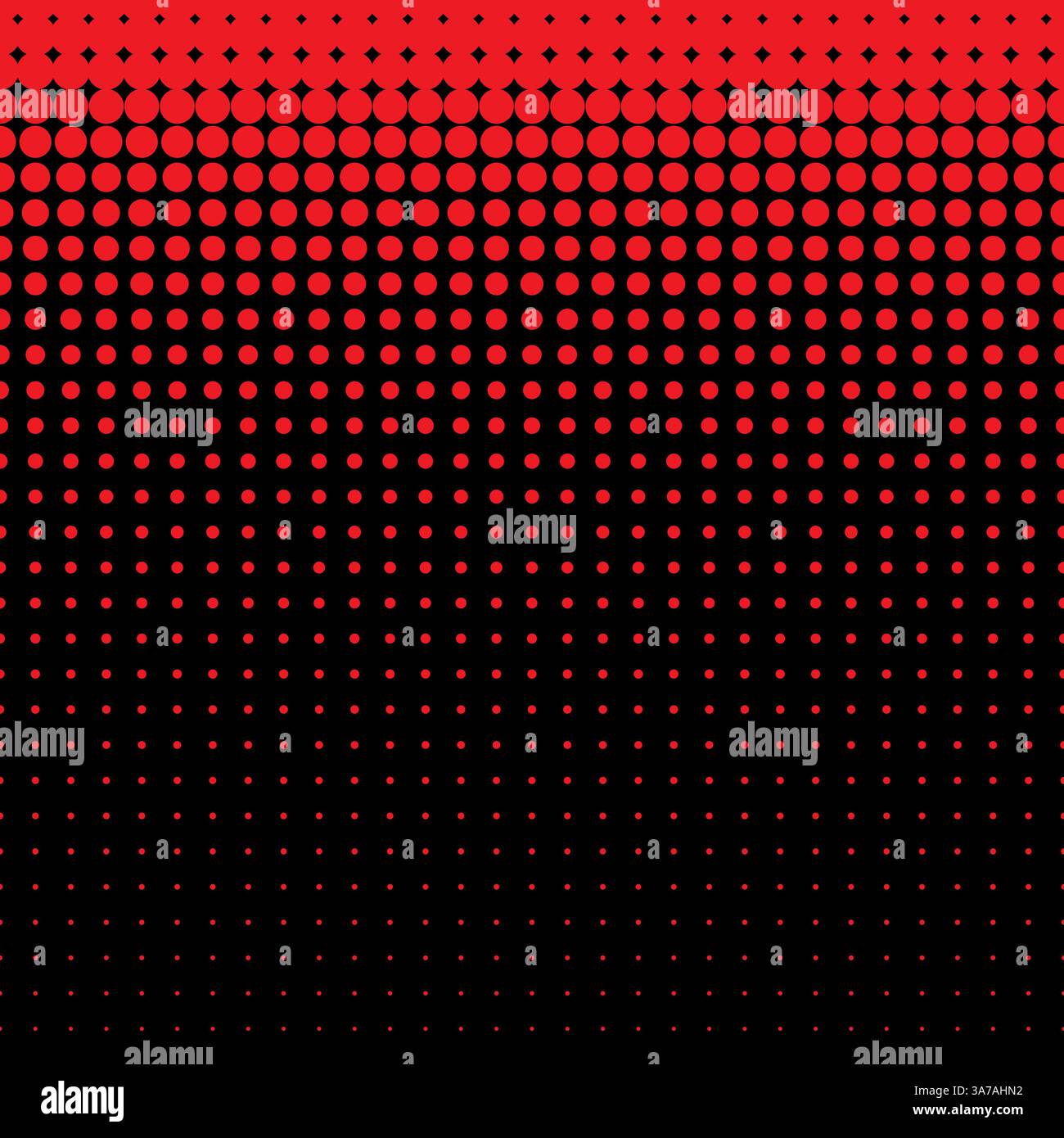 Beautiful seamless vector red dotted pattern on black background. Stock Vector