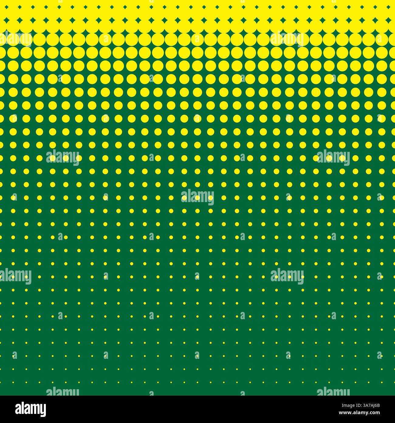 Beautiful seamless vector yellow dotted pattern on green background. Stock Vector
