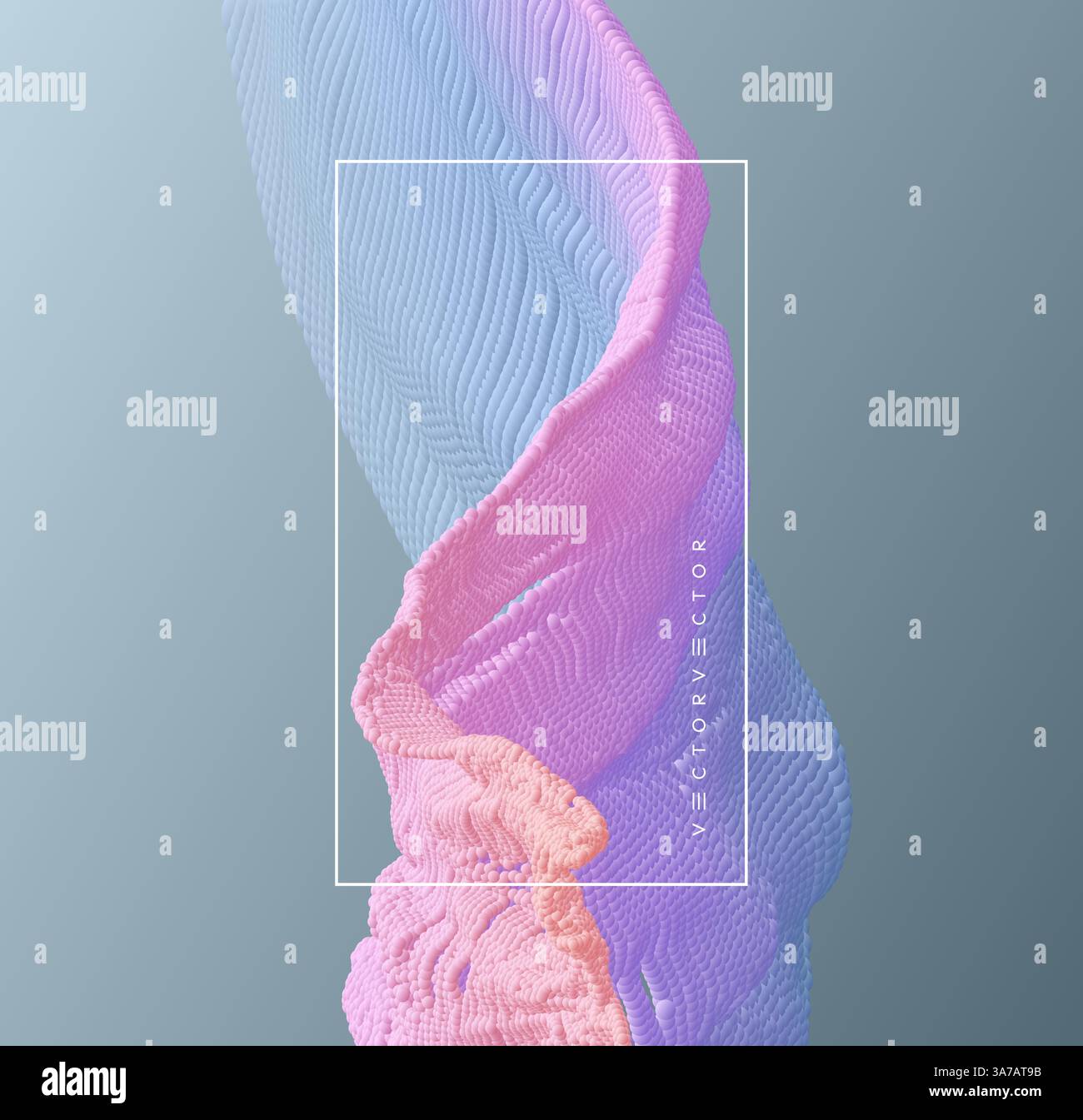 Waveform Sphere Pattern 3D wavy background. A wave formed from many spheres. Abstract vector ...