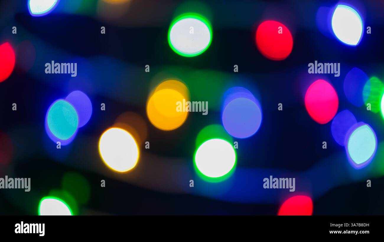 Abstract Multi-Colored Lights Blurred Bokeh Background Stock Photo