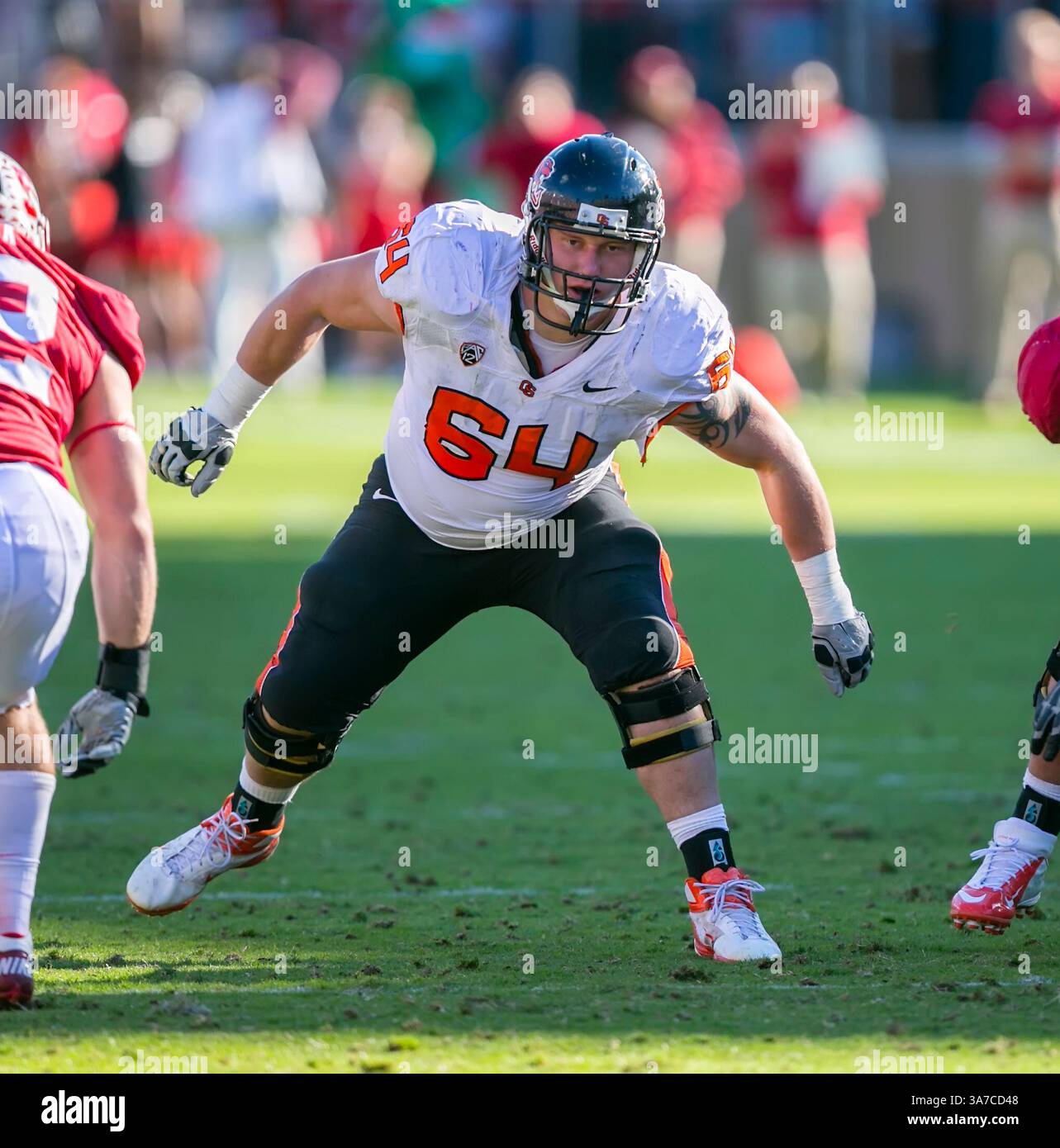 November 10, 2012: Oregon State Beavers offensive tackle Colin Kelly (64) in action during the NCAA Football game between the Stanford Cardinal and the Oregon State Beavers at Stanford Stadium in Palo Alto, CA. Stanford defeated Oregon State 27-23. Â© Damon Tarver/Cal Sport Media(Credit Image: © Damon Tarver/Cal Sport Media/ZUMAPRESS.com) Stock Photo