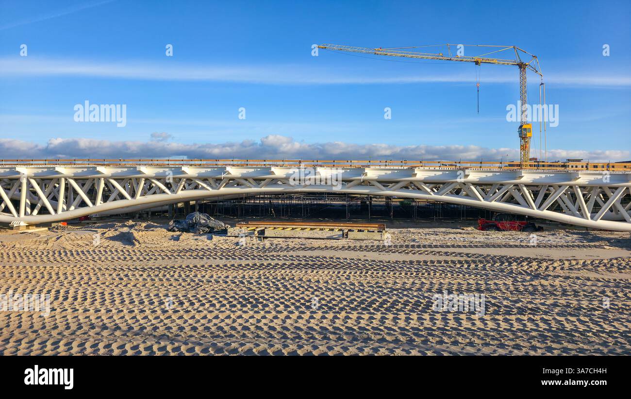 Bridge under construction and tire marks - Smartphone Captured Stock Image