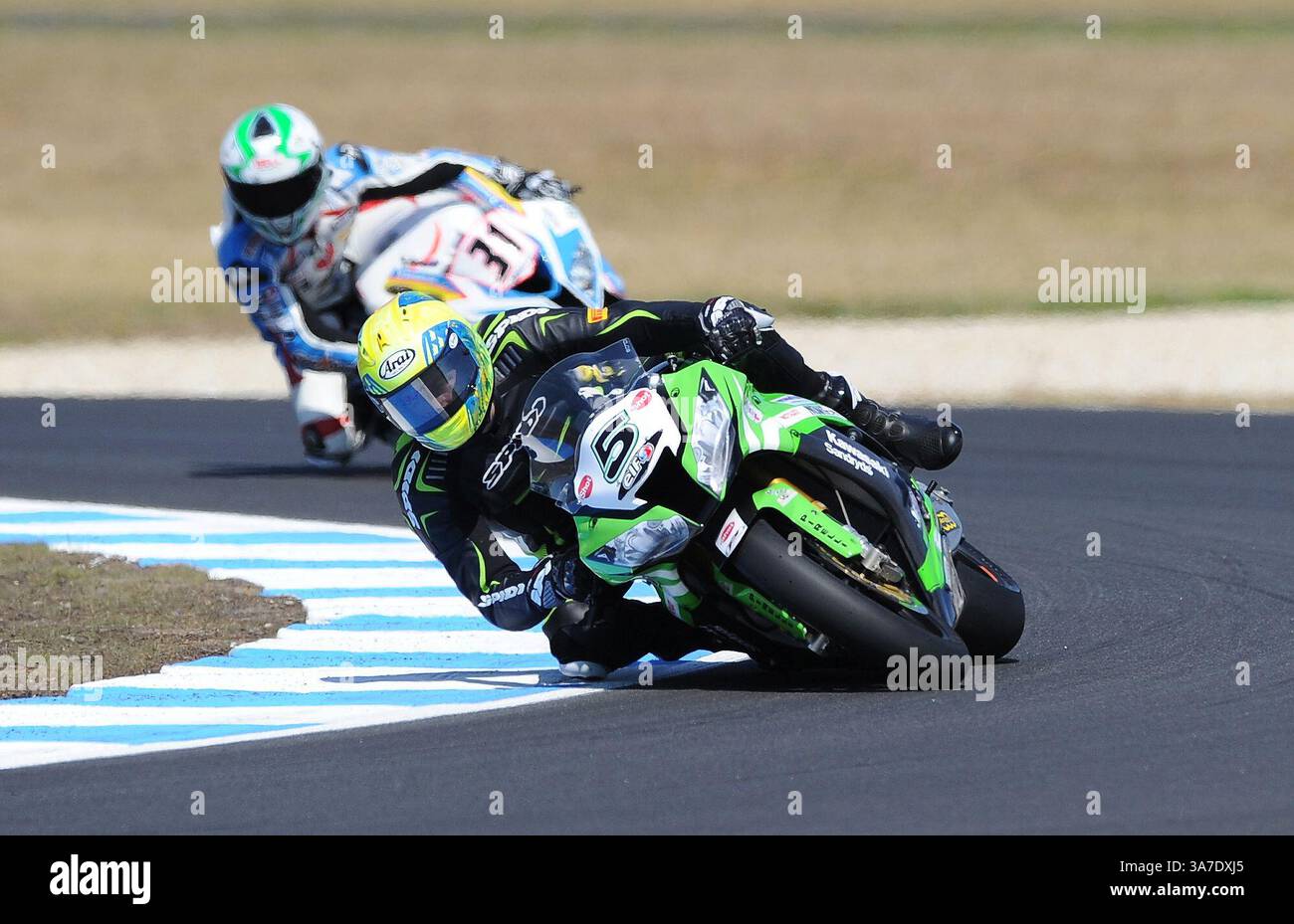 Alexander lundh on the kawasaki superbike hi-res stock photography