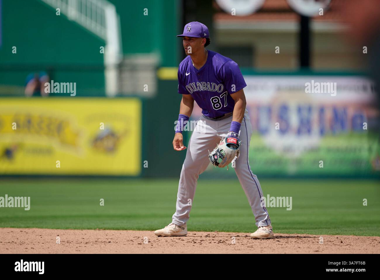 Colorado Rockies second baseman Ryan Ritter (87) during an MLB Spring ...