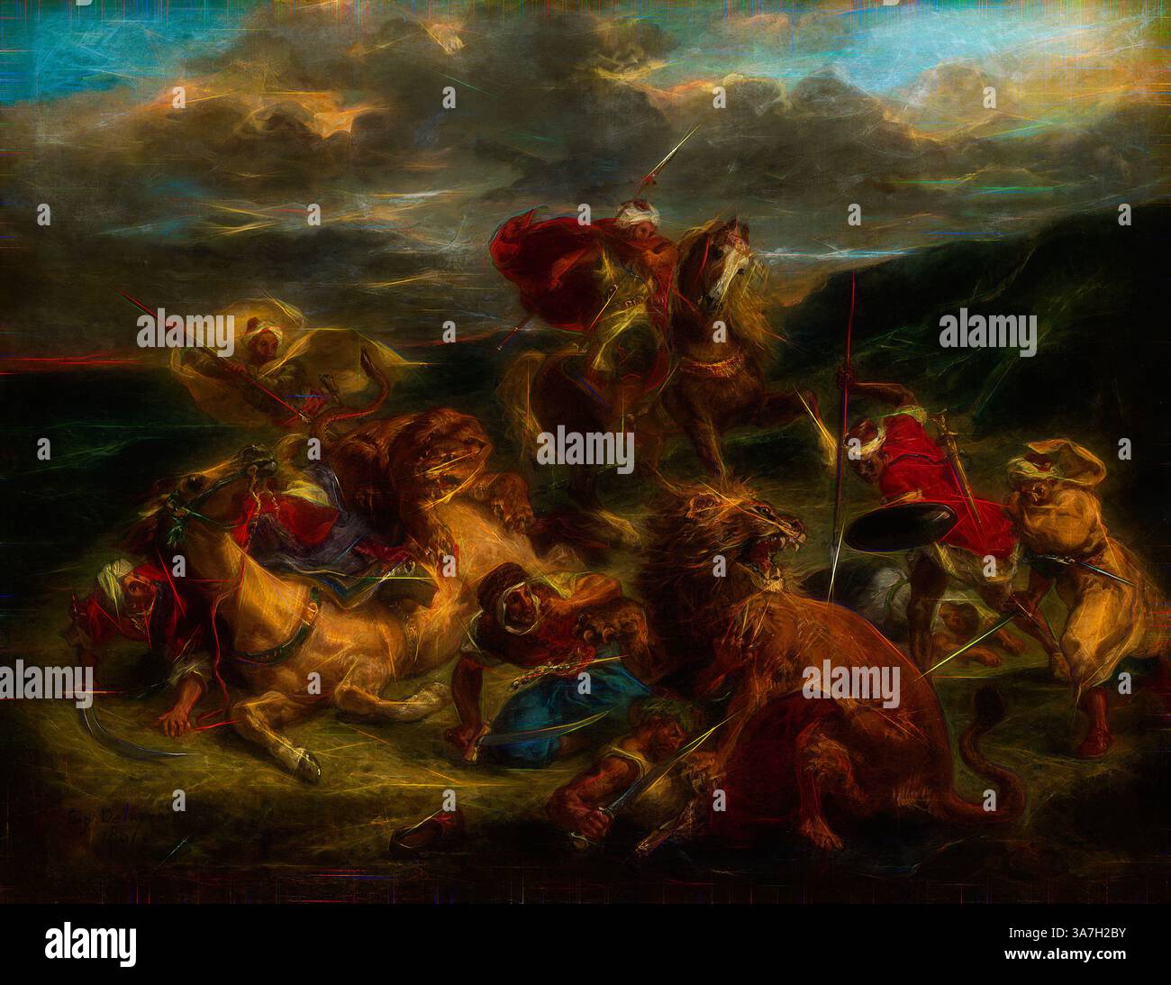 Delacroix lion hunt hi-res stock photography and images - Alamy