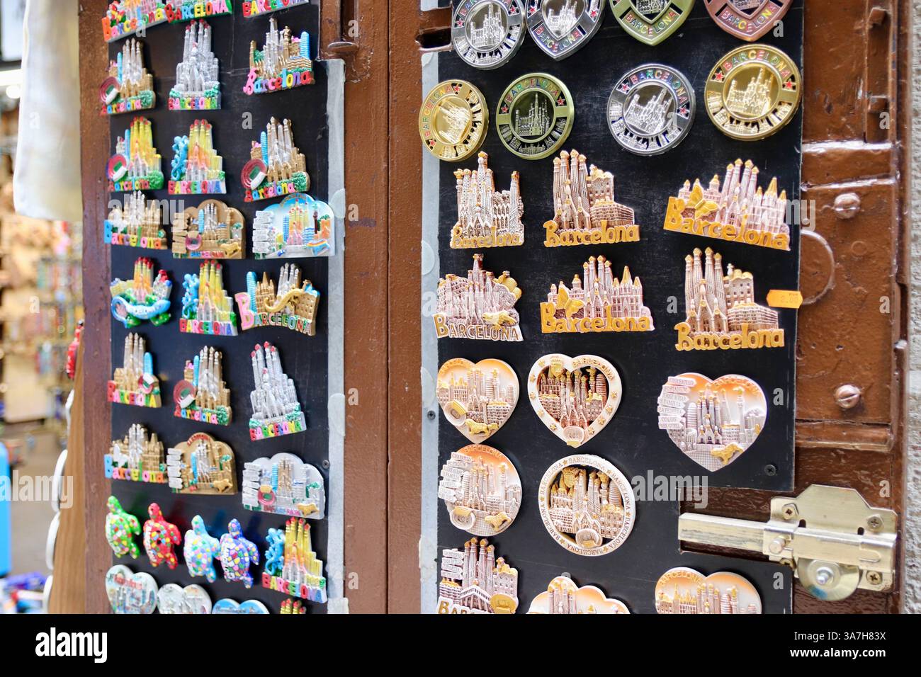 Barcelona souvenir shop sagrada familia hi-res stock photography 