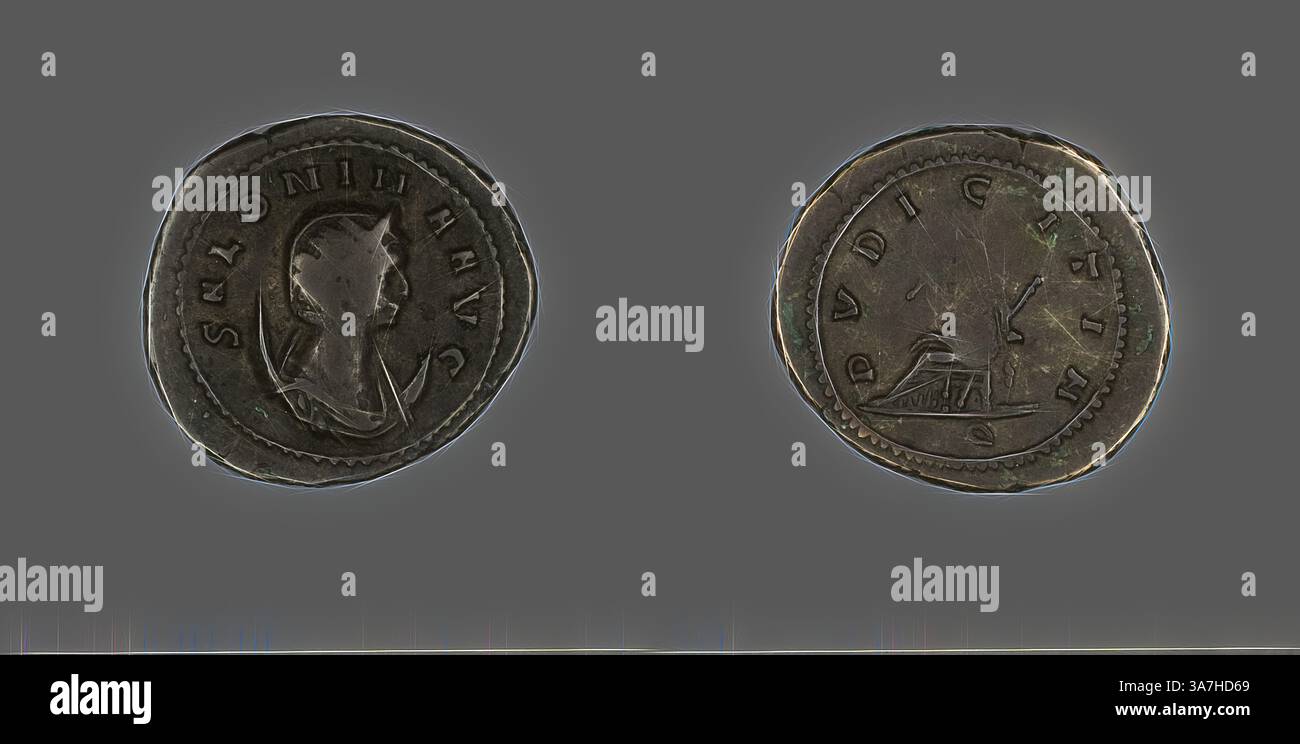 A depiction of two ancient coins, each featuring intricate engravings ...