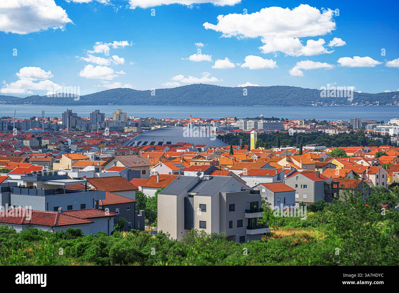 A stunning panoramic view of Zadar, Croatia, showcasing its iconic red ...