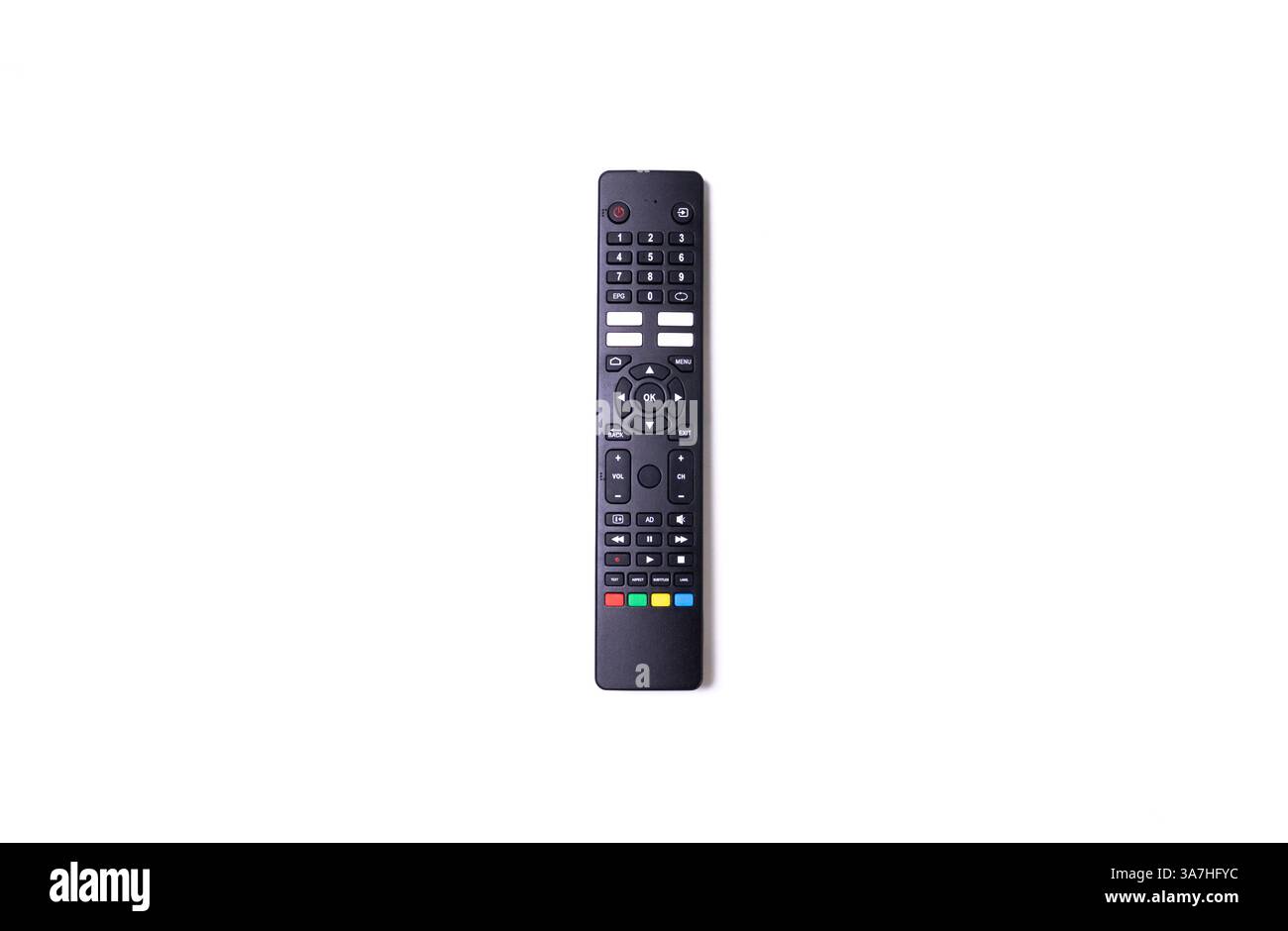 TV remote control isolated on white background. After edits. Stock Photo