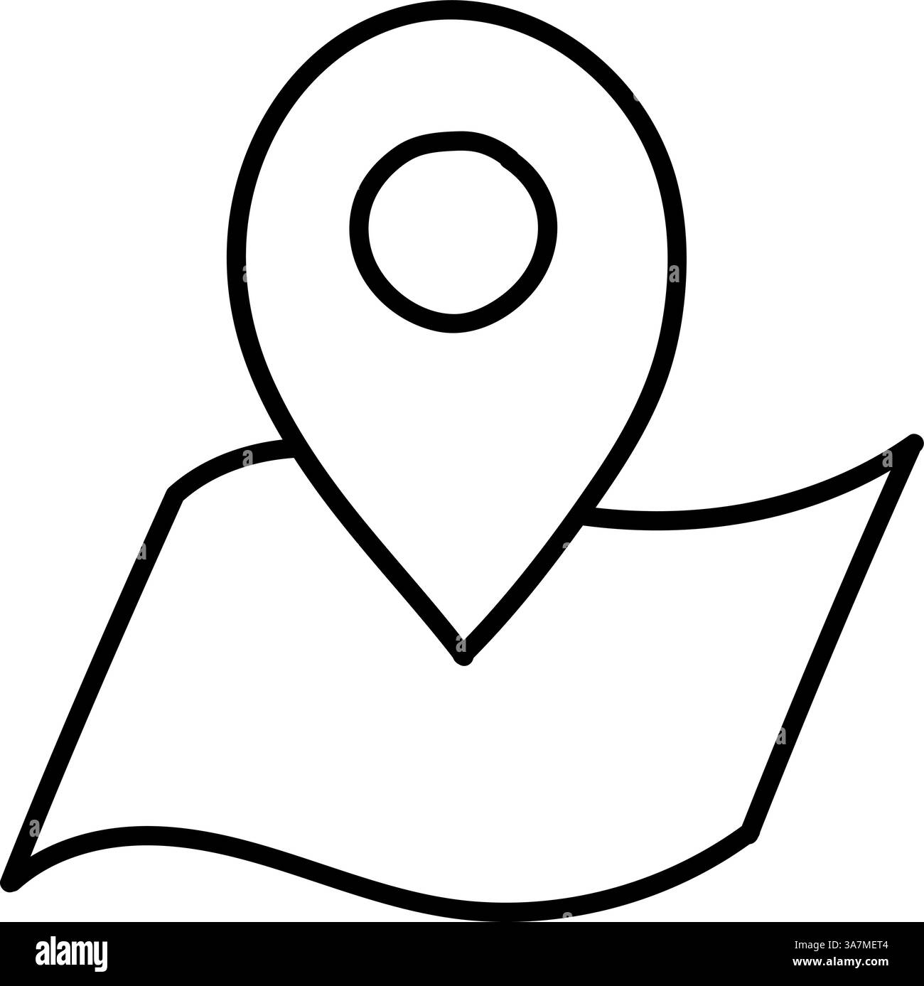 map pin on paper icon hand drawn vector illustration Stock Vector Image ...