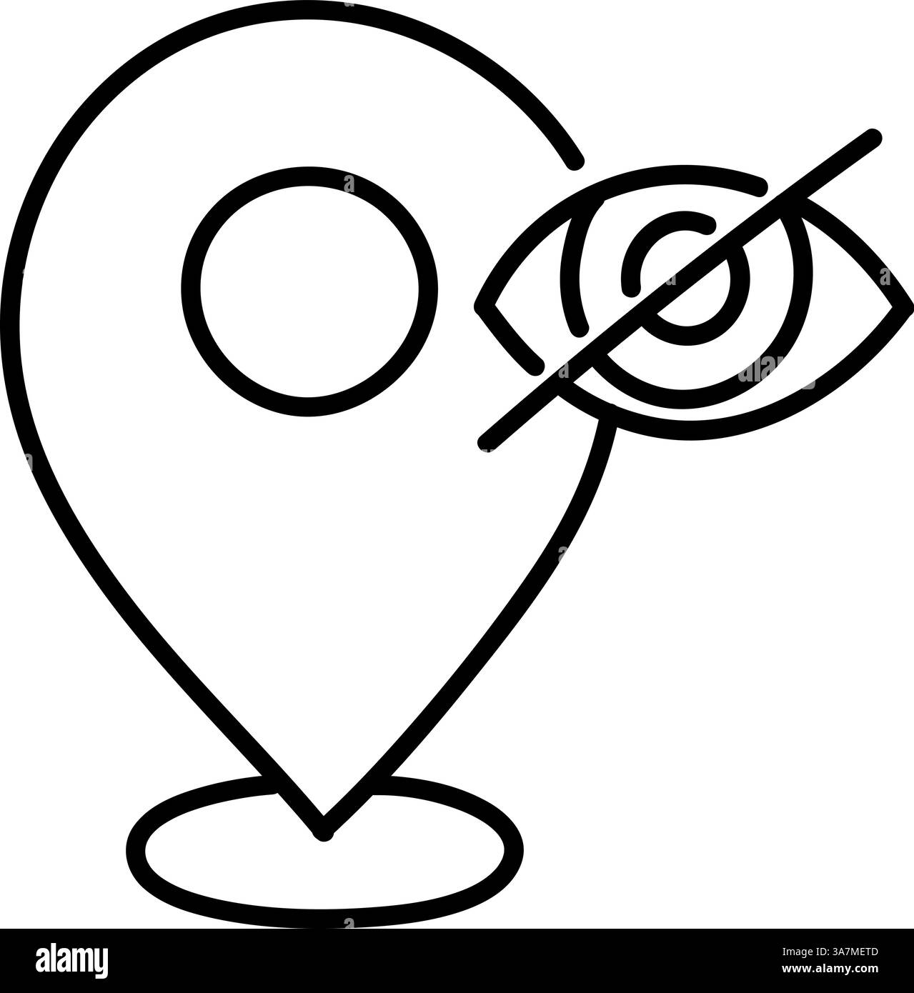 map pin restricted area icon hand drawn vector illustration Stock ...