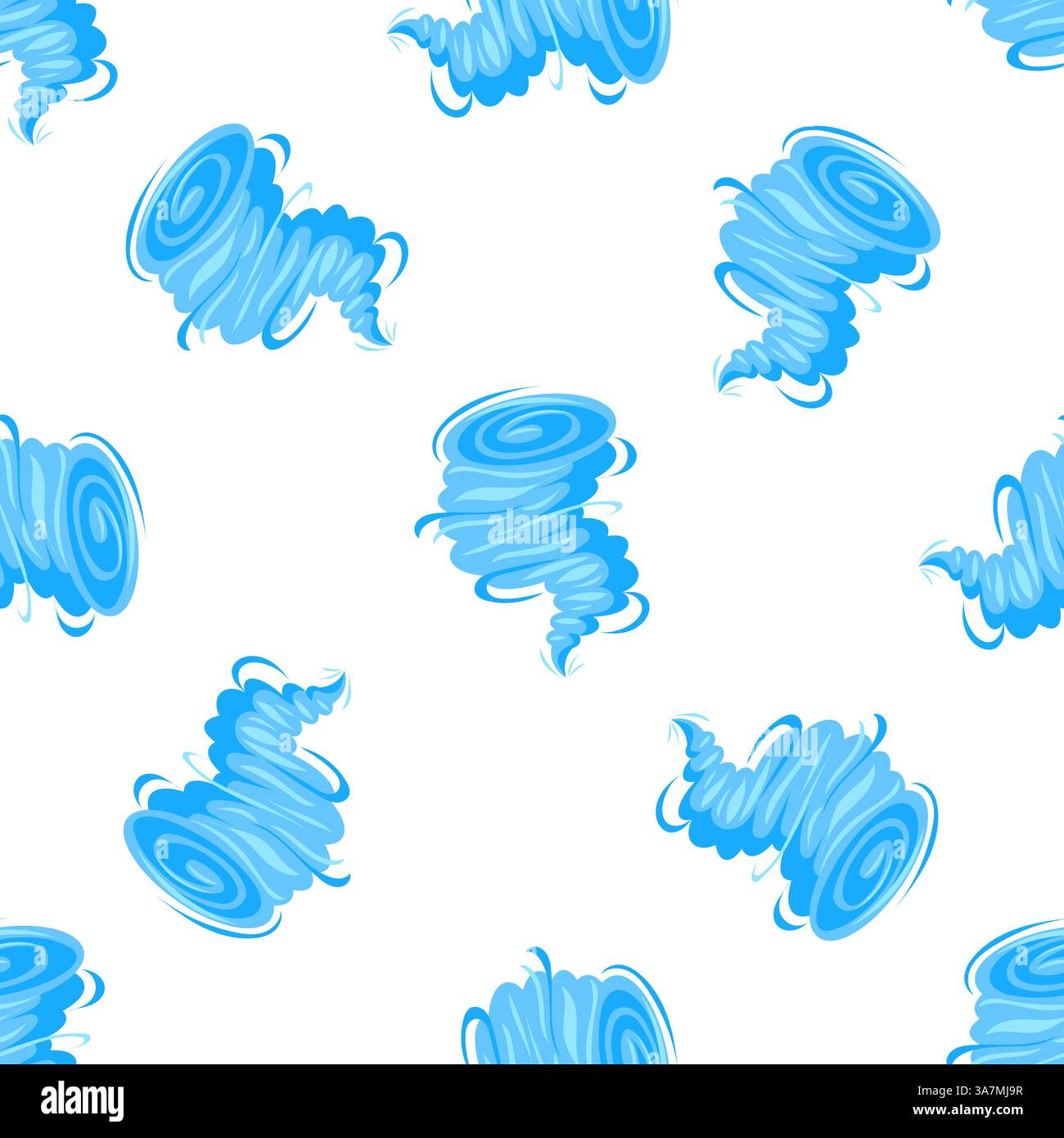 Swirling blue tornado pattern creating a dynamic and powerful weather background Stock Vector