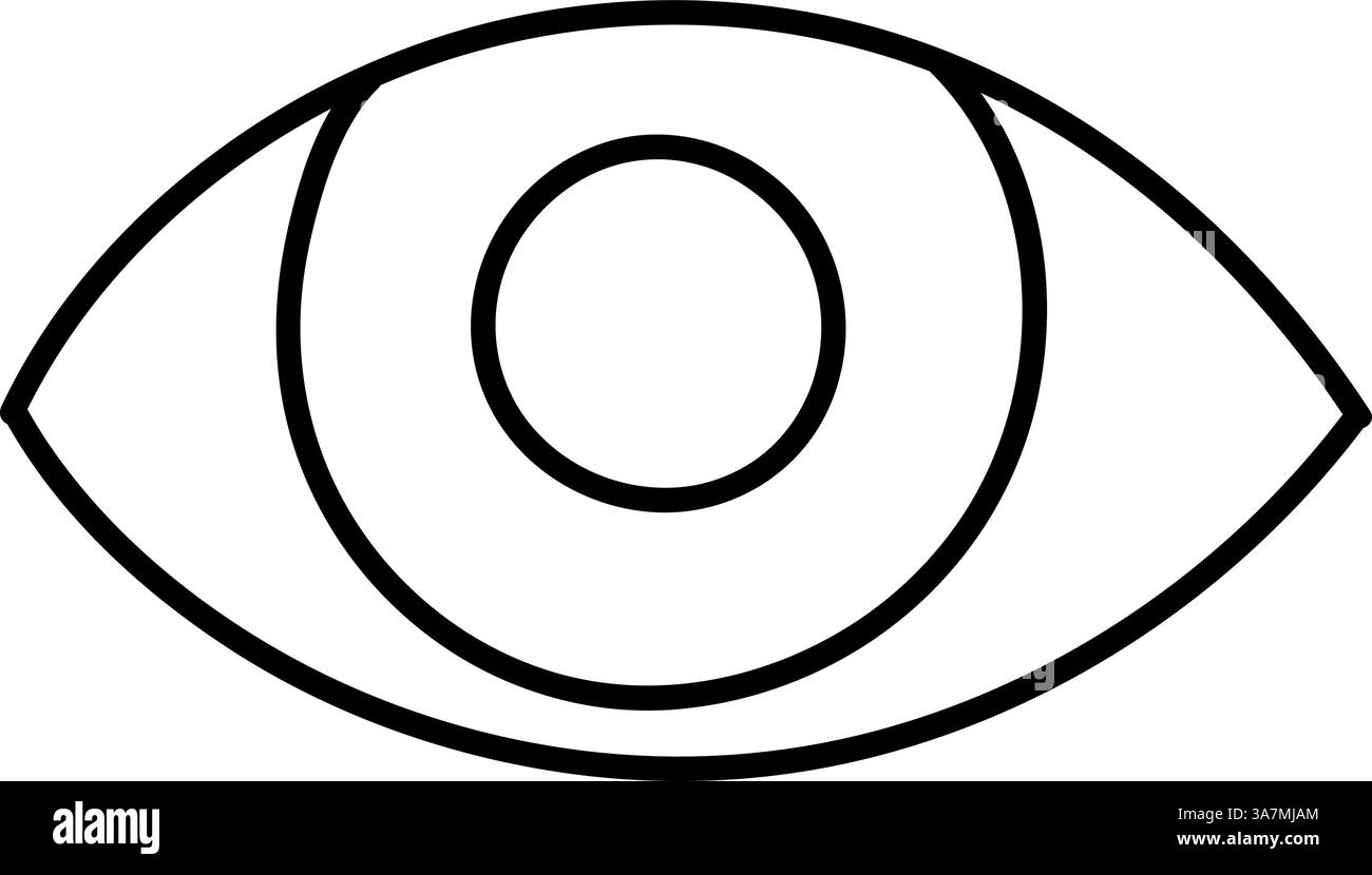 Eye icon. Hand drawn vector illustration. Editable line stroke Stock ...