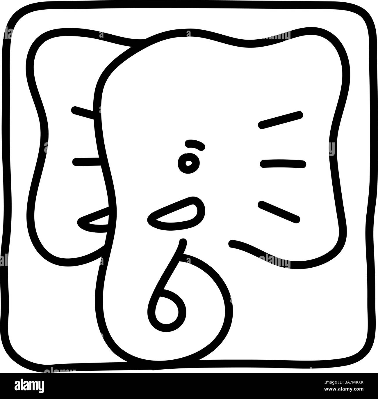 elephant icon hand drawn vector illustration Stock Vector Image & Art ...