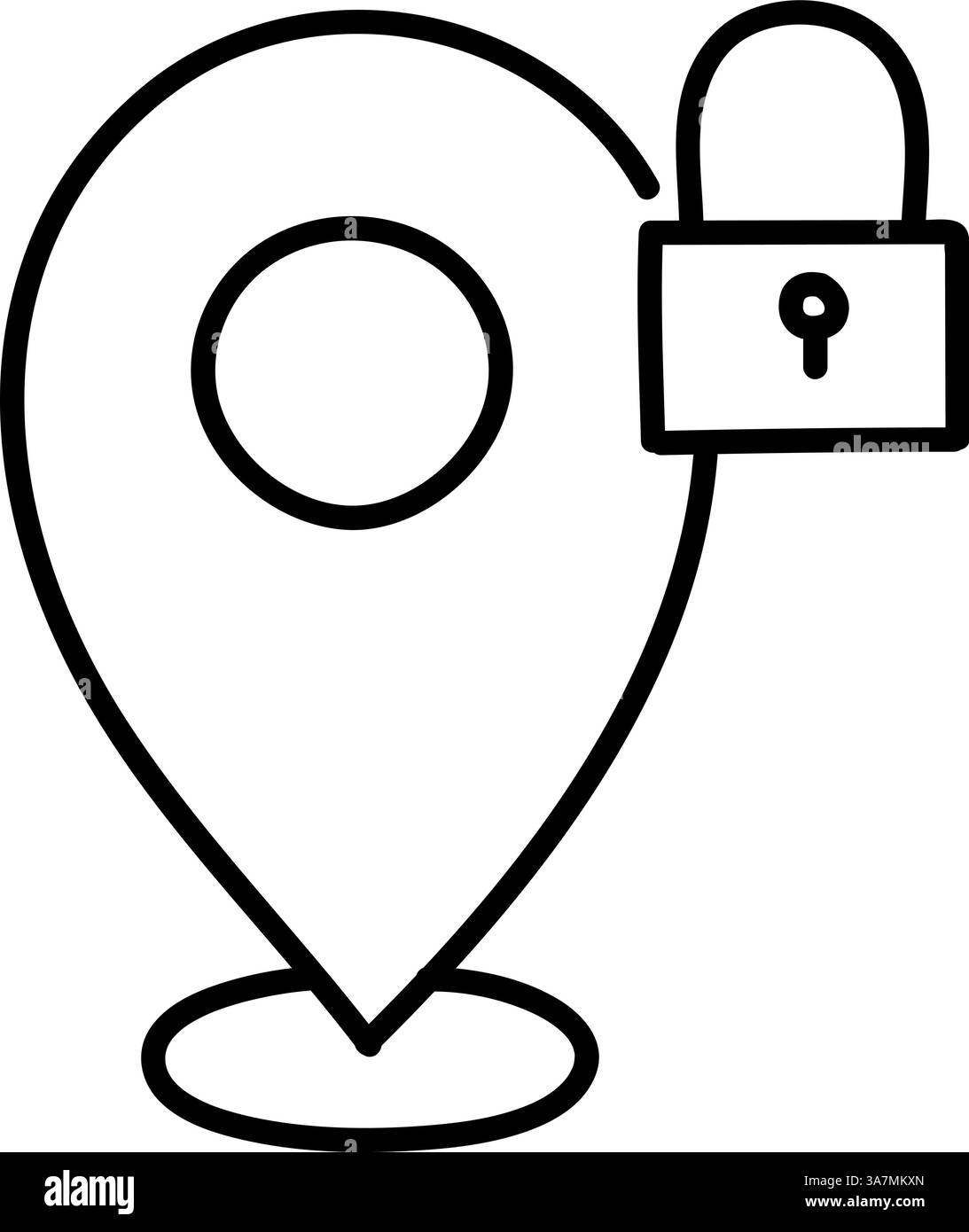 map pin restricted area icon hand drawn vector illustration Stock ...