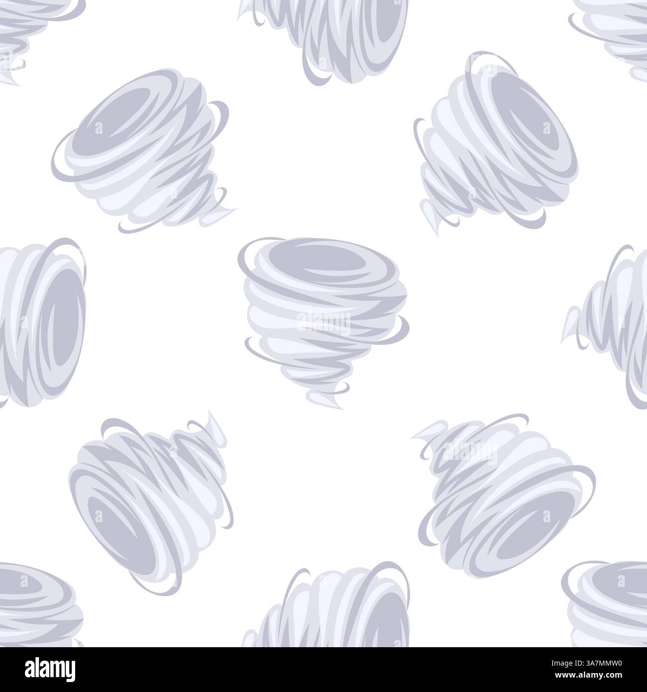 Seamless pattern of swirling tornadoes causing destruction and havoc Stock Vector